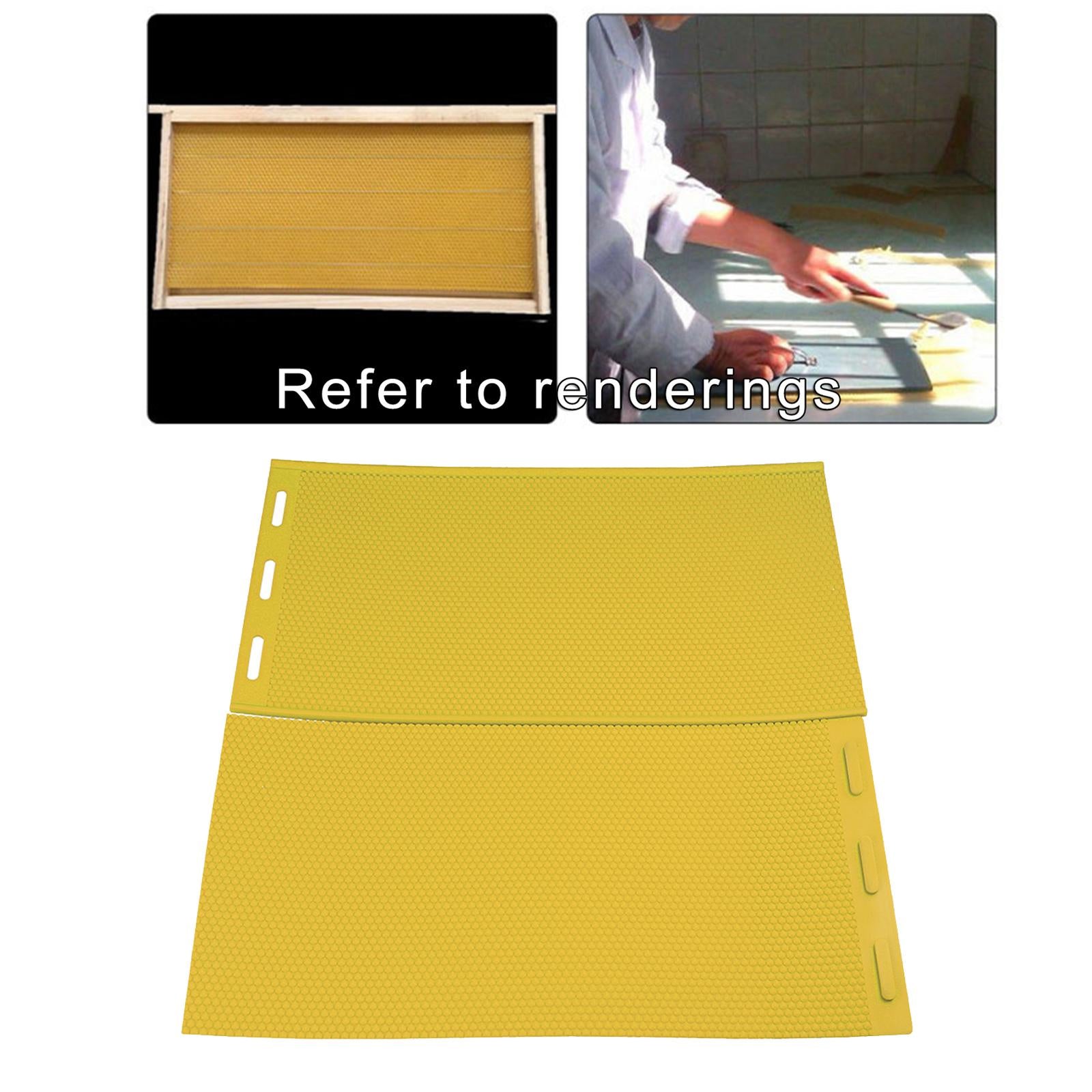 2 PCS Silicone Beekeeping Beeswax Wax Foundation Sheet for Beehive Yellow