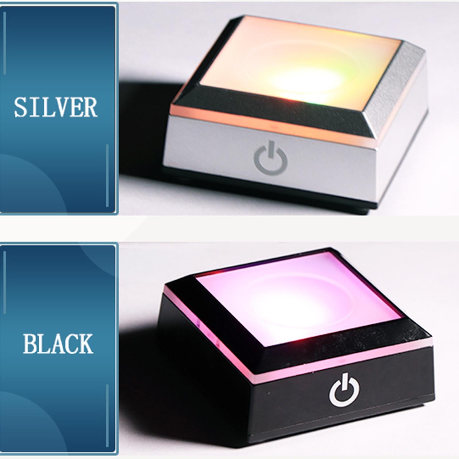Light Change Base LED Light Base Show Stand Display Plate Home Decor Silver