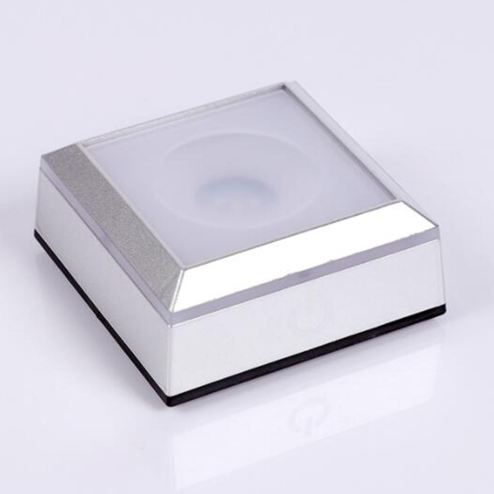 Light Change Base LED Light Base Show Stand Display Plate Home Decor Silver