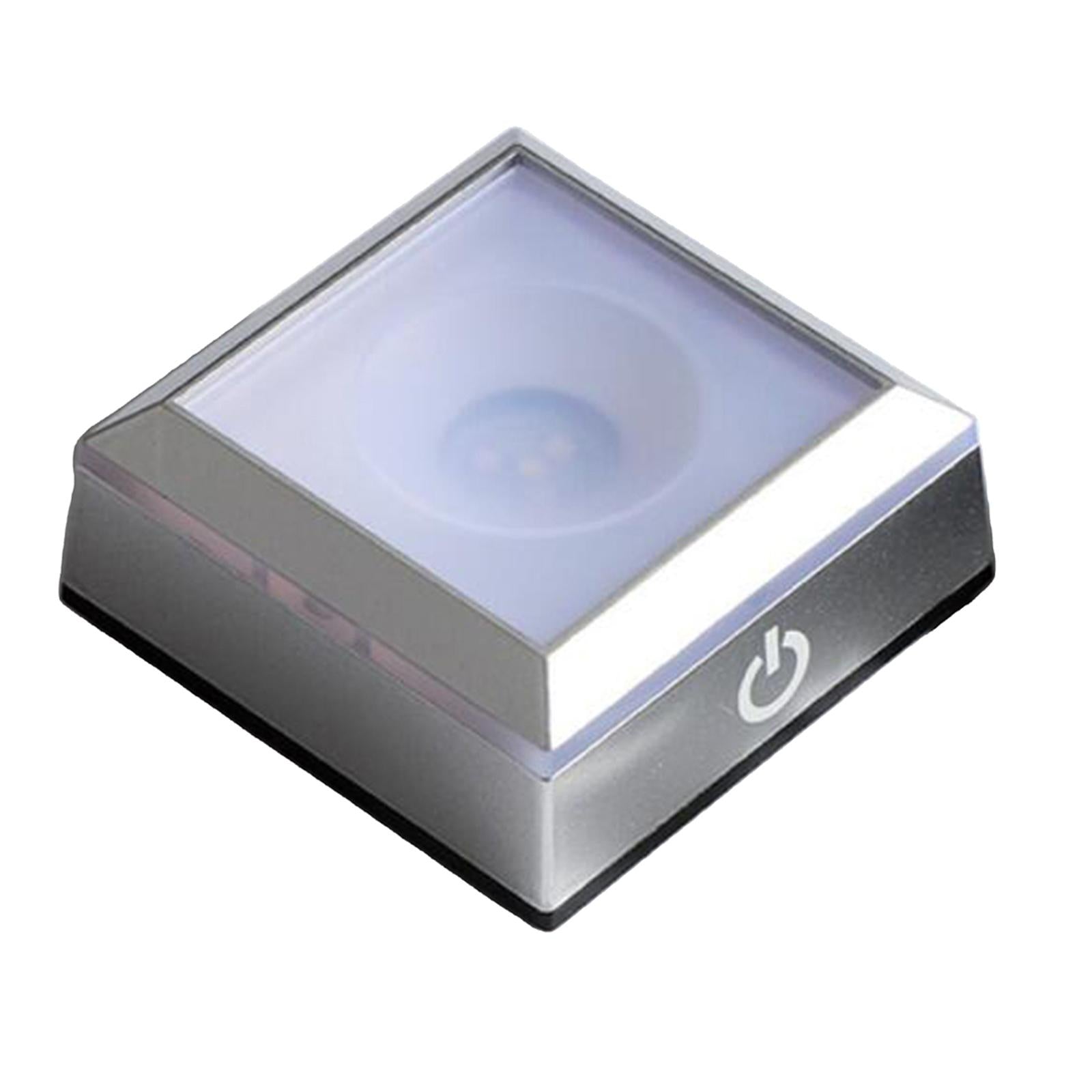 Light Change Base LED Light Base Show Stand Display Plate Home Decor Silver