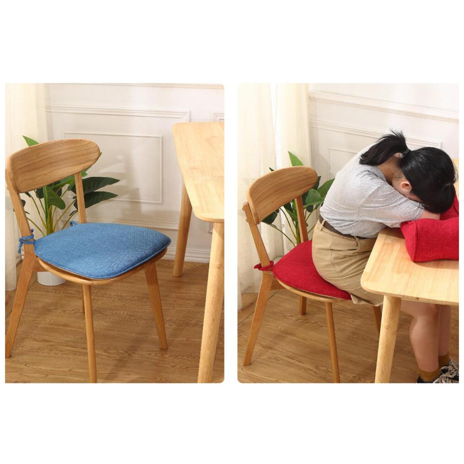 Chair Cushion with Ties Dining Chairs Nonslip Seat Cushion Pad Black Grey