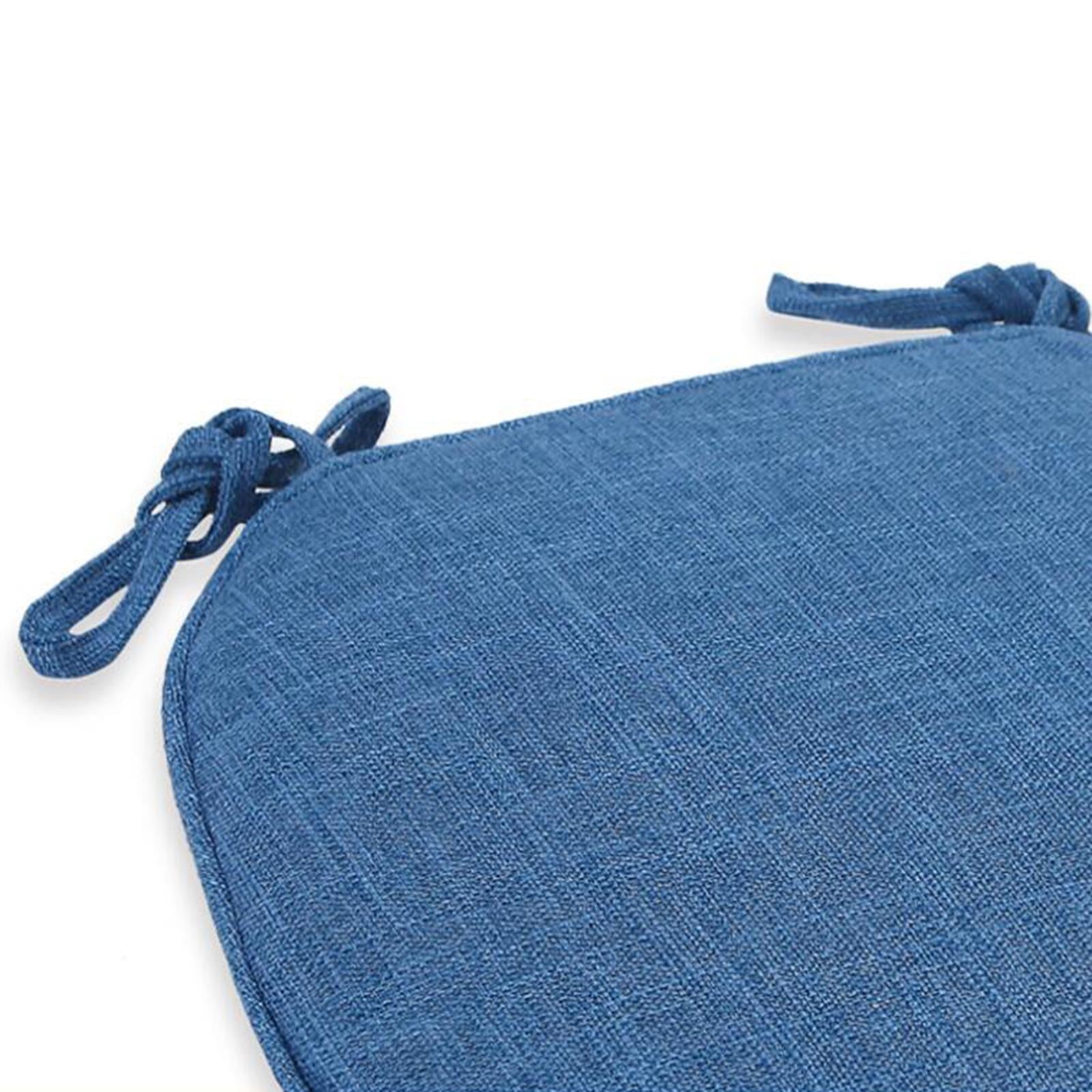 Chair Cushion with Ties Dining Chairs Nonslip Seat Cushion Pad Blue