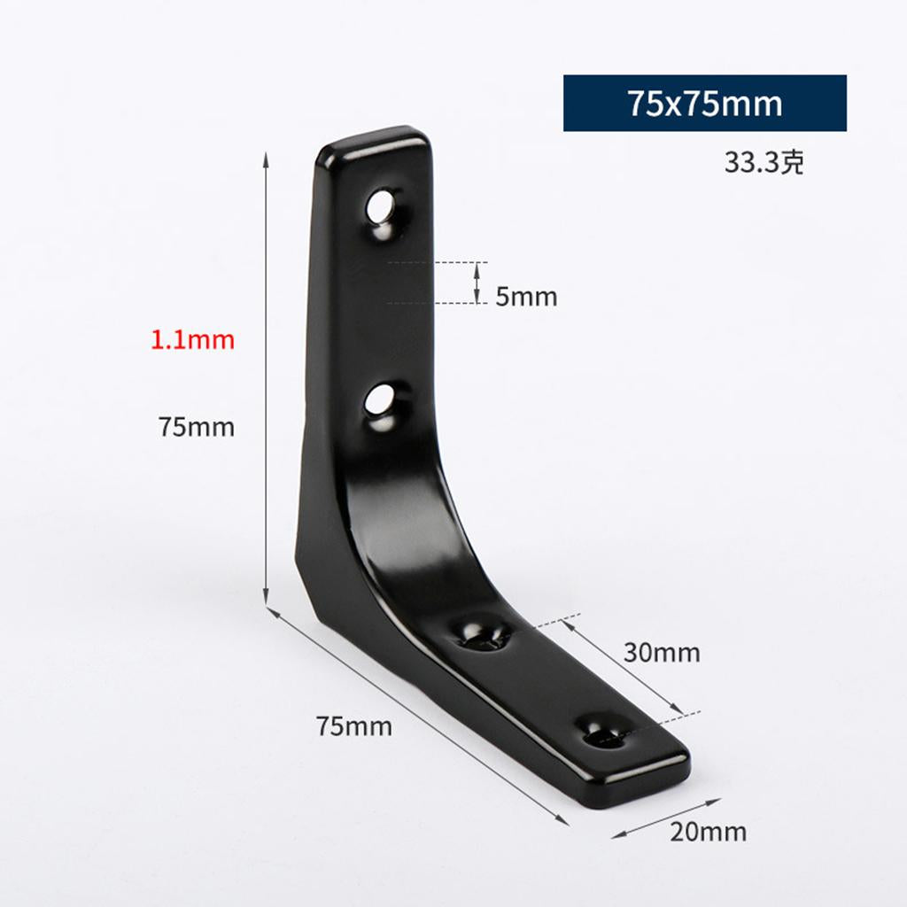 3xHeavy Duty Shelf Bracket Wall Hanging Shelve L Shaped Brackets Black 3Inch
