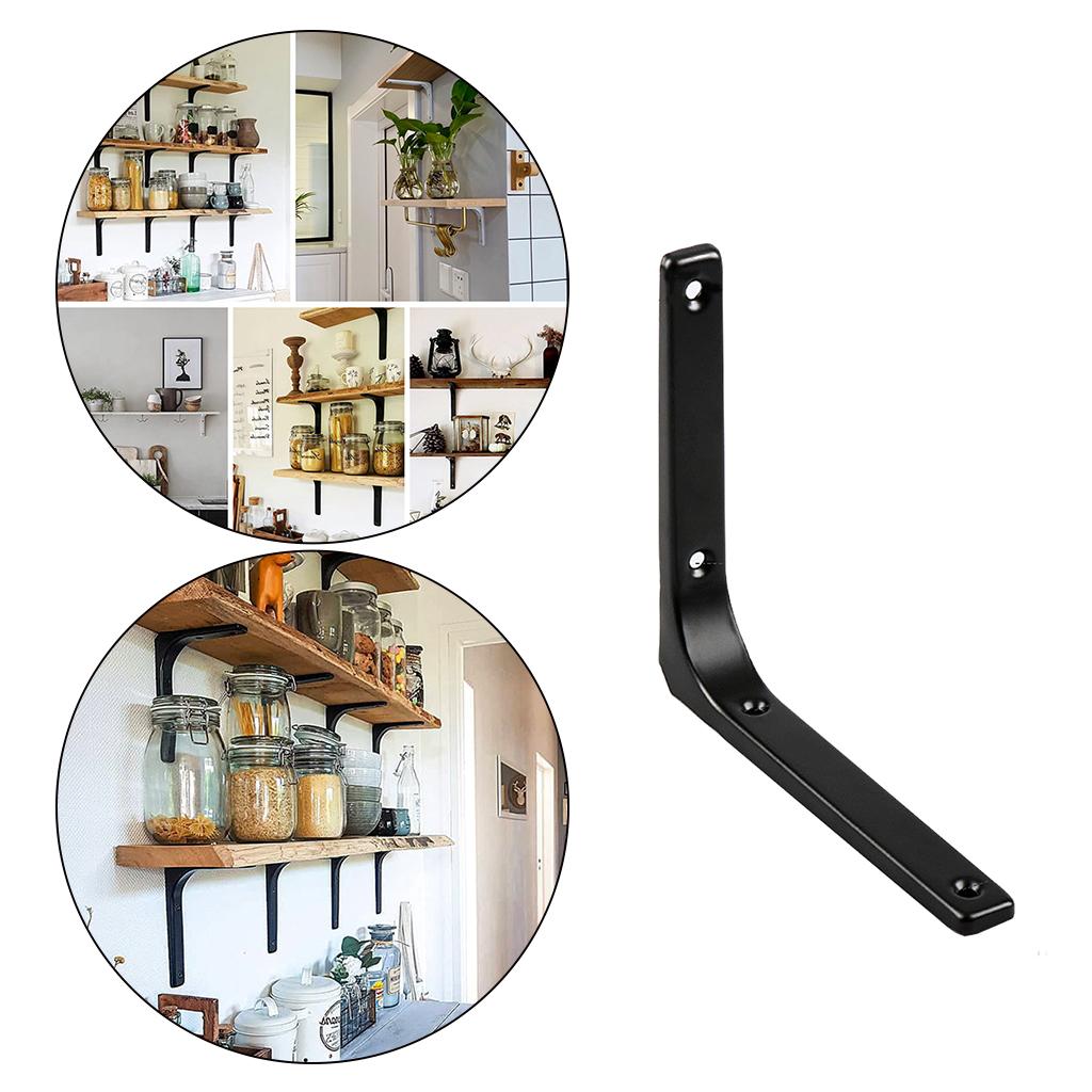 Heavy Duty Shelf Bracket Wall Hanging Shelve L Shaped Brackets Black 6Inch