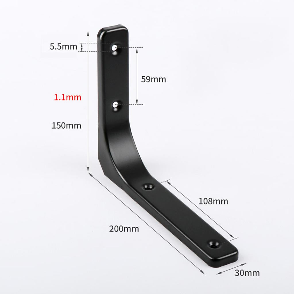 Heavy Duty Shelf Bracket Wall Hanging Shelve L Shaped Brackets Black 8Inch
