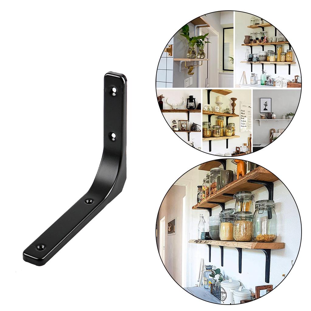 Heavy Duty Shelf Bracket Wall Hanging Shelve L Shaped Brackets Black 8Inch