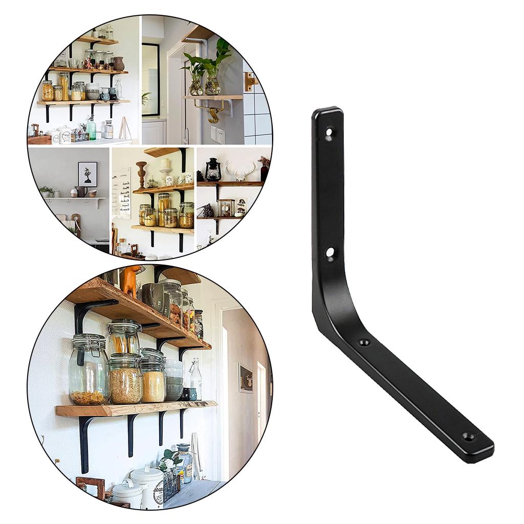 Heavy Duty Shelf Bracket Wall Hanging Shelve L Shaped Brackets Black 10Inch