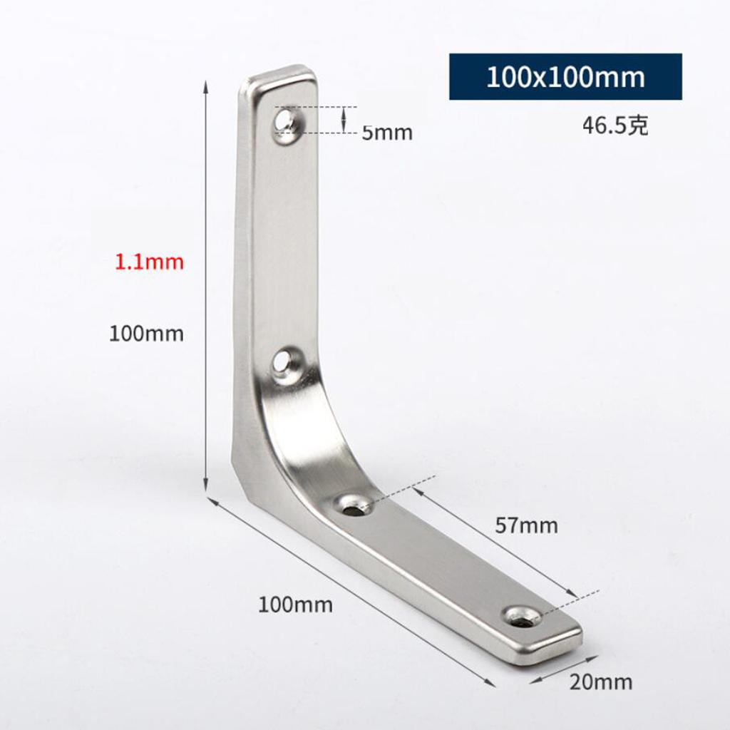 Heavy Duty Shelf Bracket Wall Hanging Shelve L Shaped Brackets Silver 4Inch