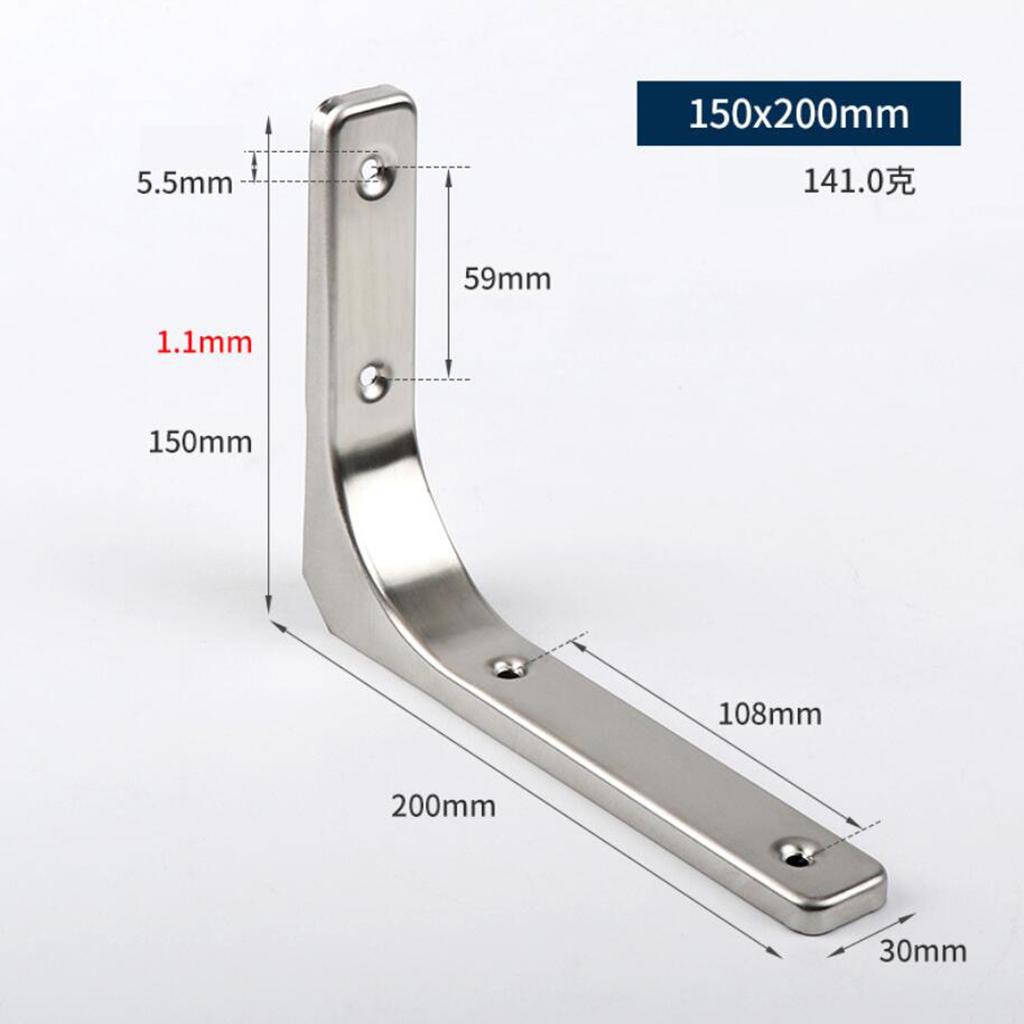 Heavy Duty Shelf Bracket Wall Hanging Shelve L Shaped Brackets Silver 8Inch