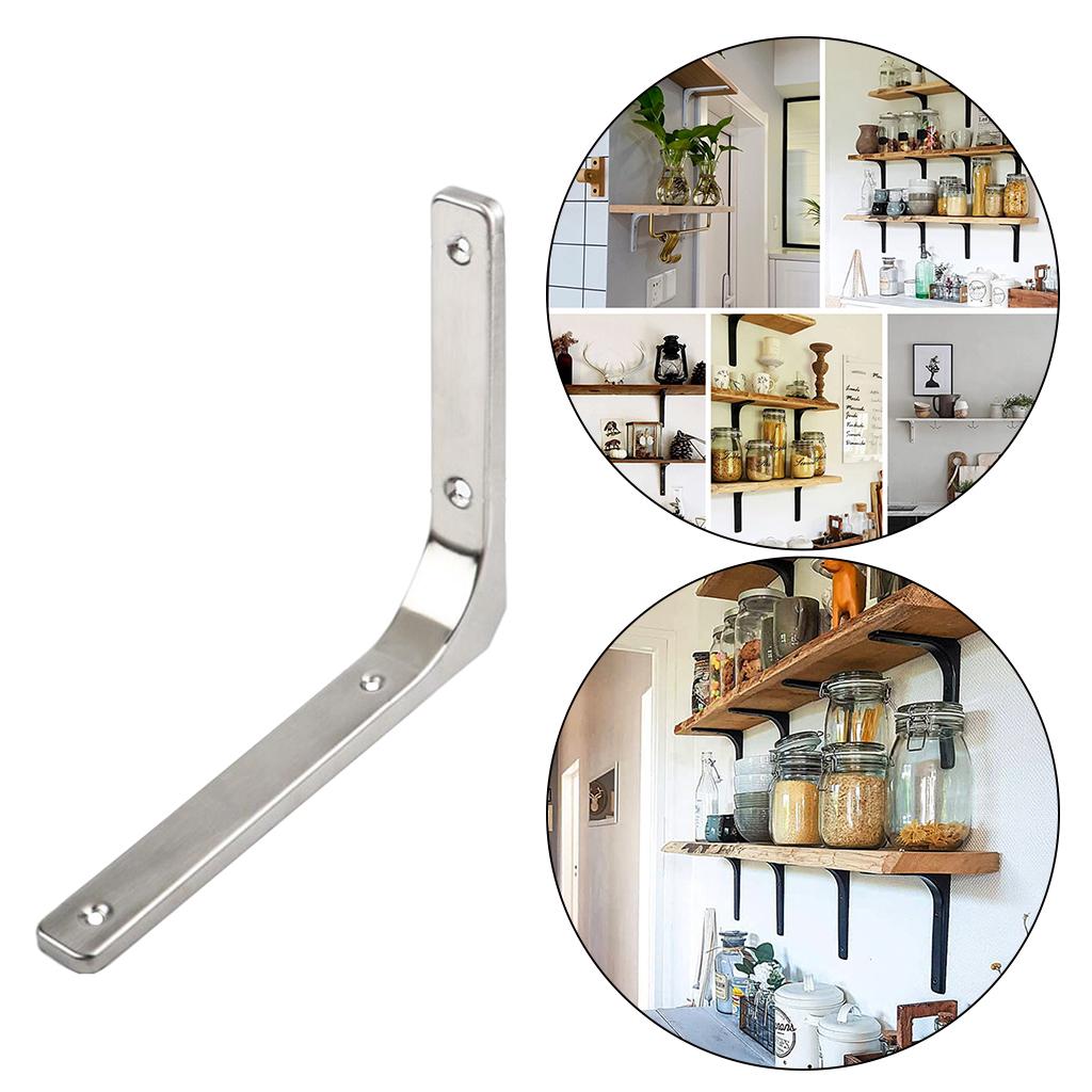 Heavy Duty Shelf Bracket Wall Hanging Shelve L Shaped Brackets Silver 10Inch