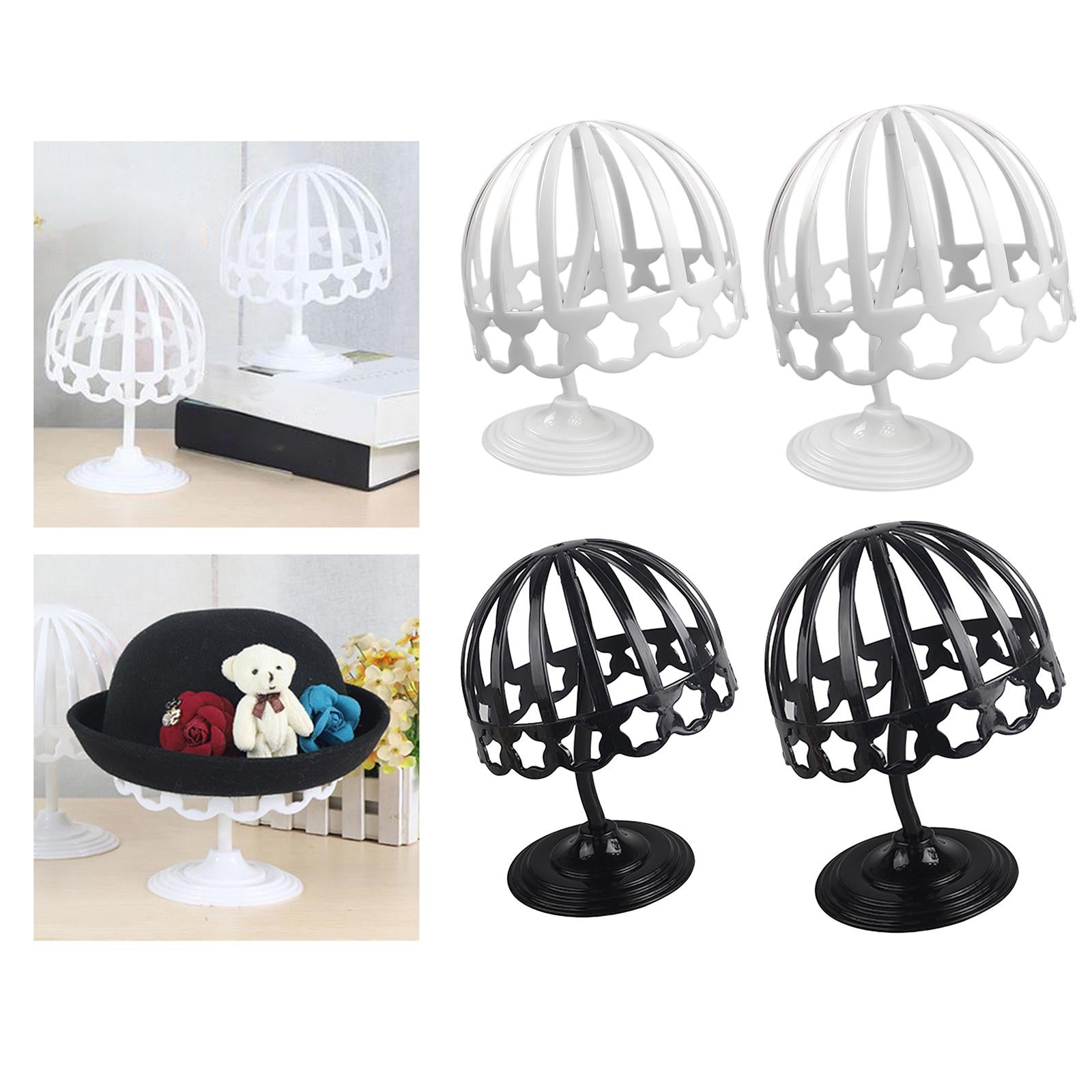 Baby Hat Caps Storage Holder Rack Helmet Display Stand Wig Organizer Shelf Black 46cm