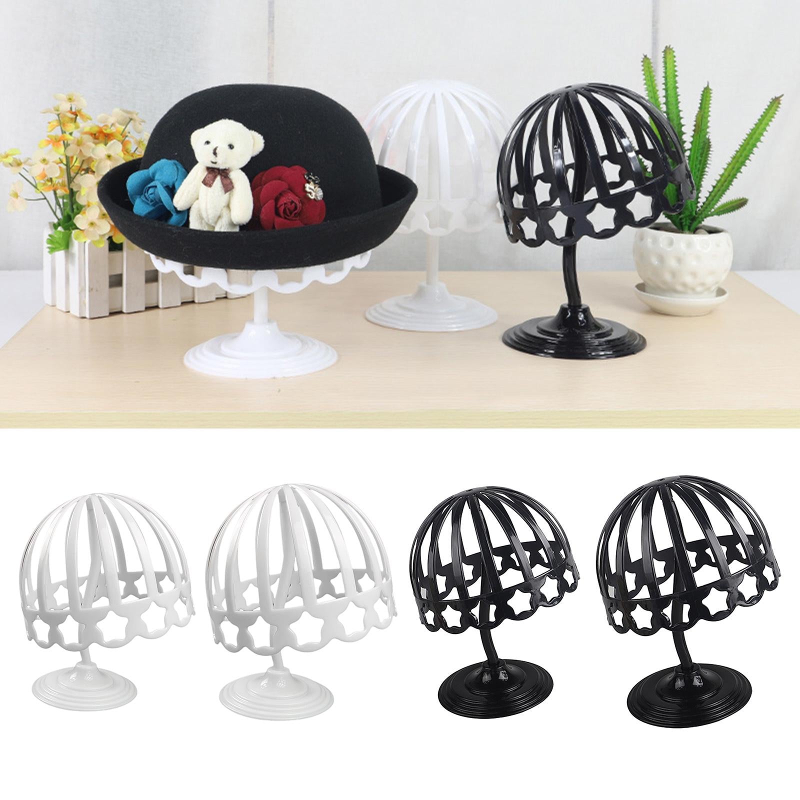 Baby Hat Caps Storage Holder Rack Helmet Display Stand Wig Organizer Shelf Black 46cm