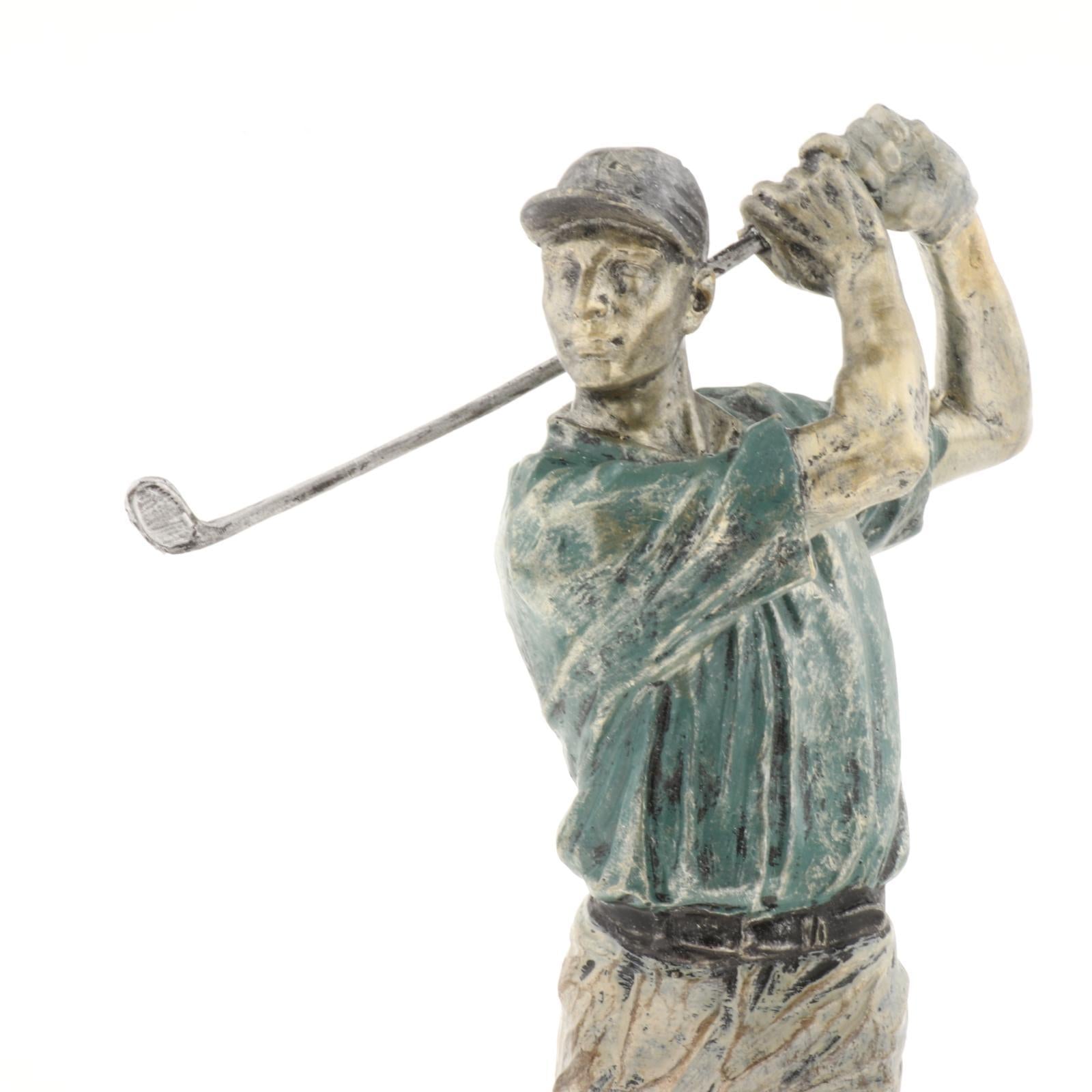 Resin Man Golfer Statue Arts Golf Figurines Office Bookcase Decoration Gift A