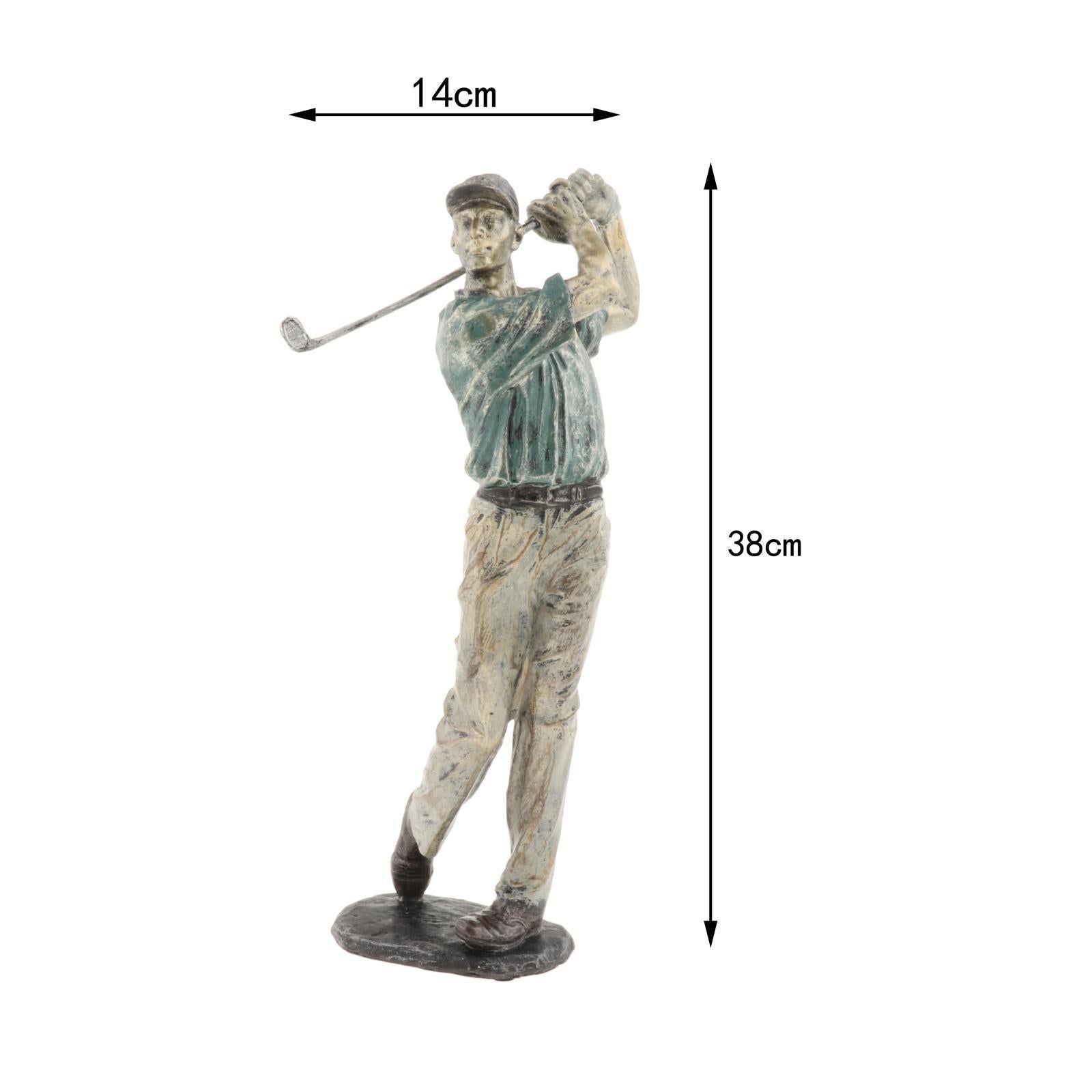 Resin Man Golfer Statue Arts Golf Figurines Office Bookcase Decoration Gift A