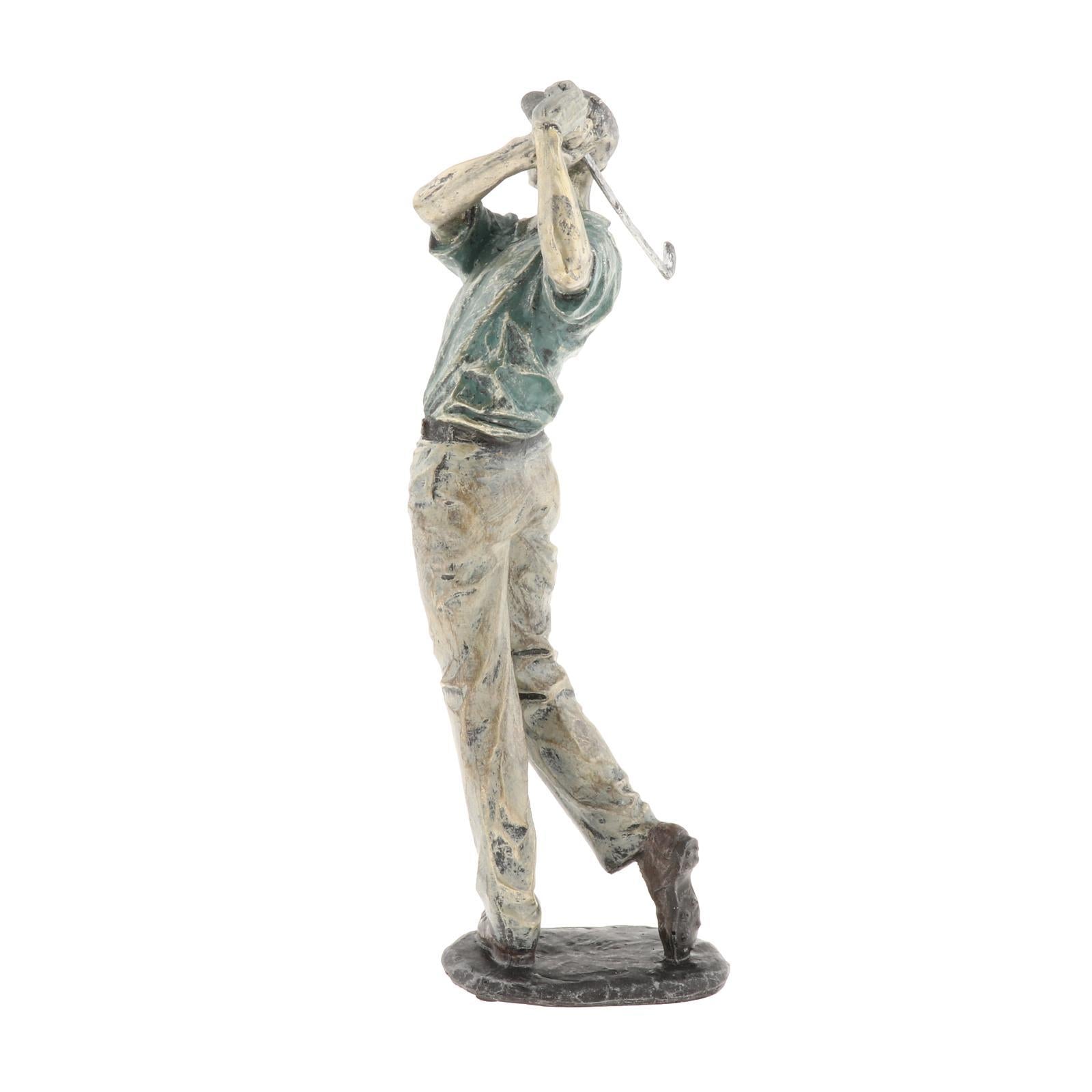 Resin Man Golfer Statue Arts Golf Figurines Office Bookcase Decoration Gift A