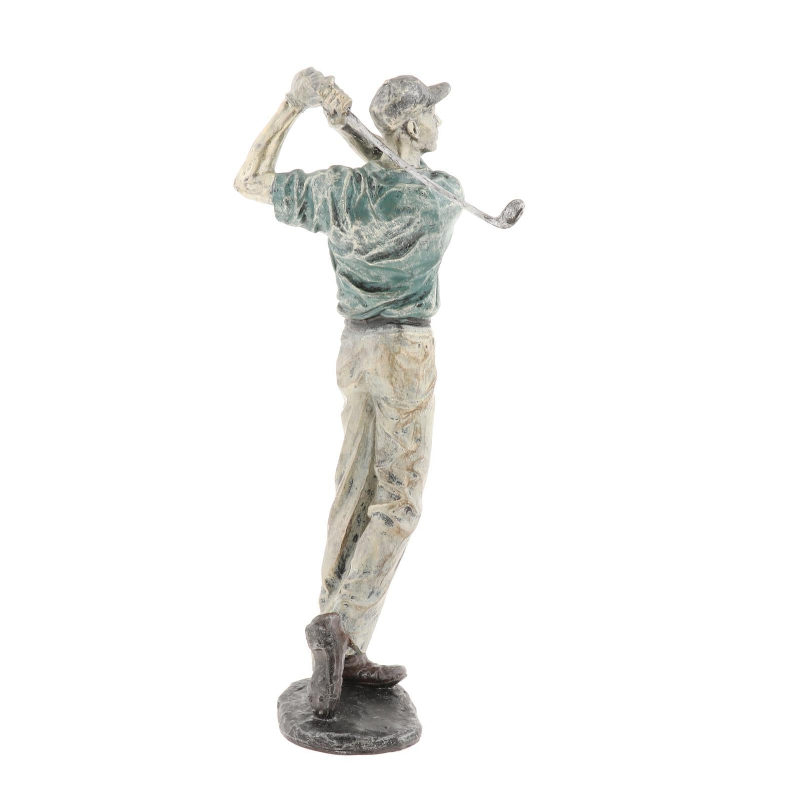 Resin Man Golfer Statue Arts Golf Figurines Office Bookcase Decoration Gift A