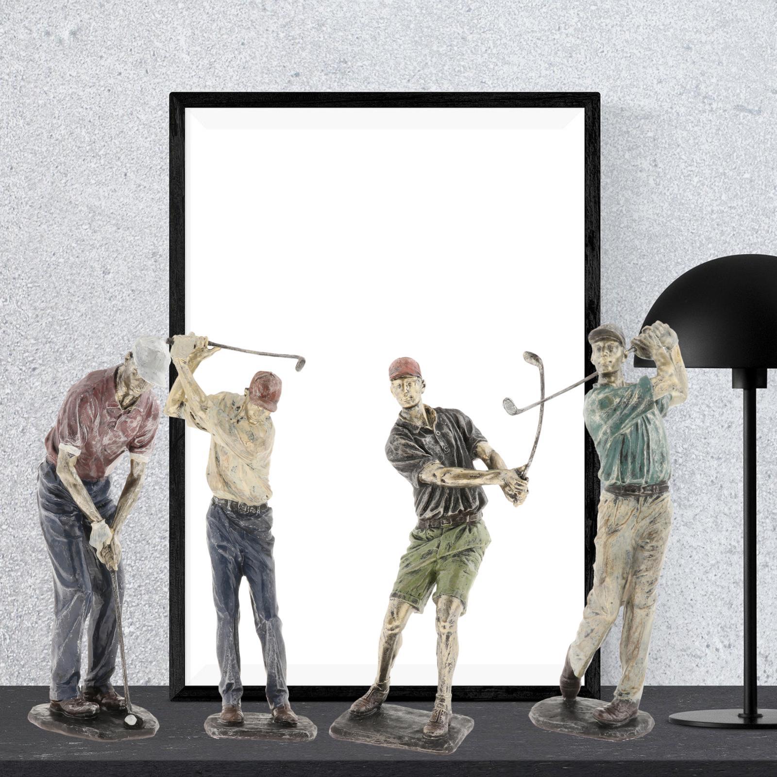 Resin Man Golfer Statue Arts Golf Figurines Office Bookcase Decoration Gift A