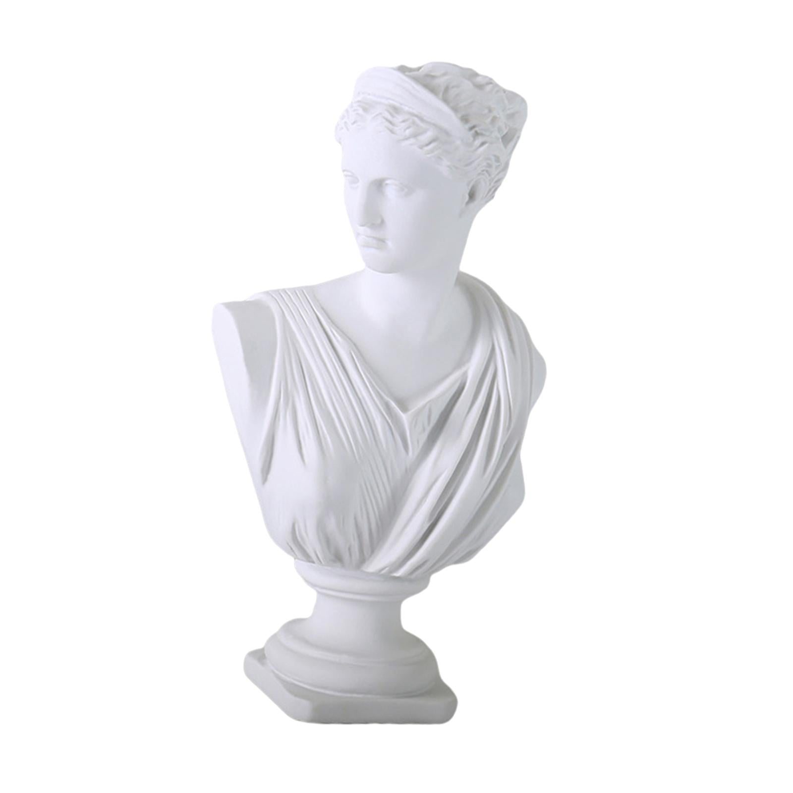 Diana Head Statue Bust Resin Greek Mythology Nordic Art Decor Sculpture White