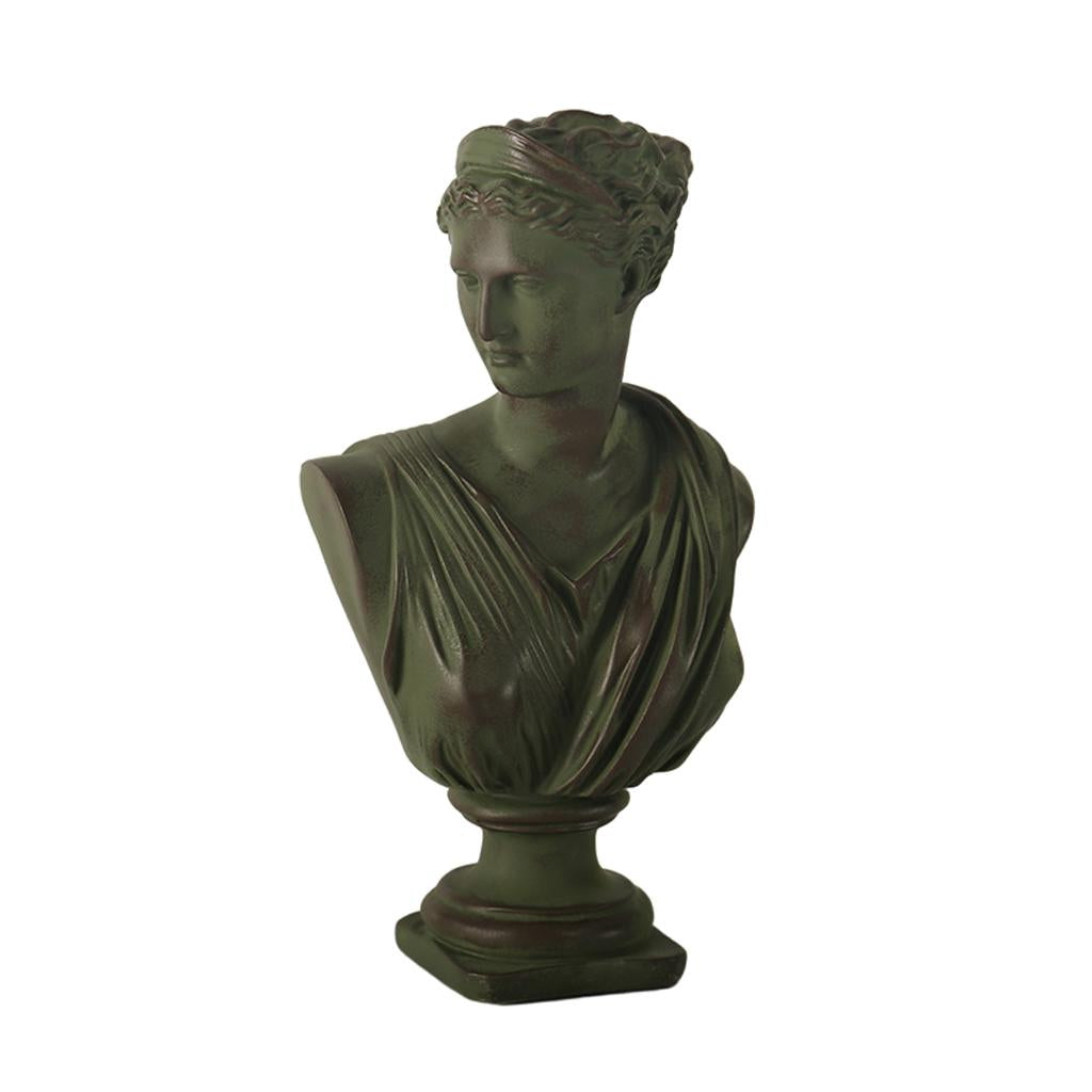 Diana Head Statue Bust Resin Greek Mythology Nordic Art Decor Sculpture Bronze