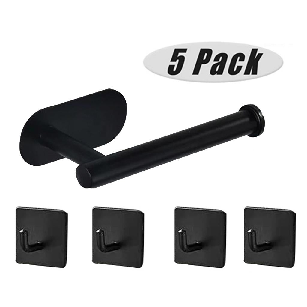 5 Pack Self Adhesive Paper Holder Stainless Steel Towel Hook  7 Shape Hook