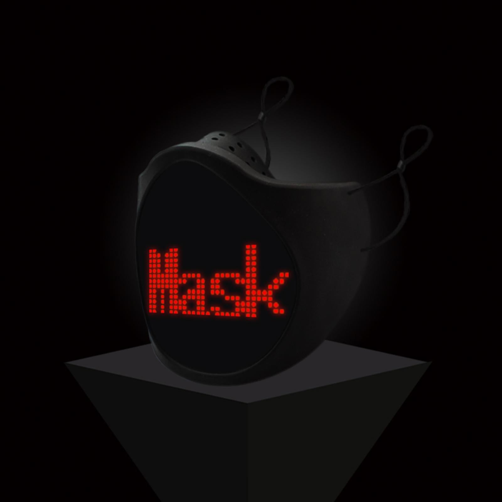 LED Luminous Face Mask USB Rechargeable Festival Party DIY Mask Black