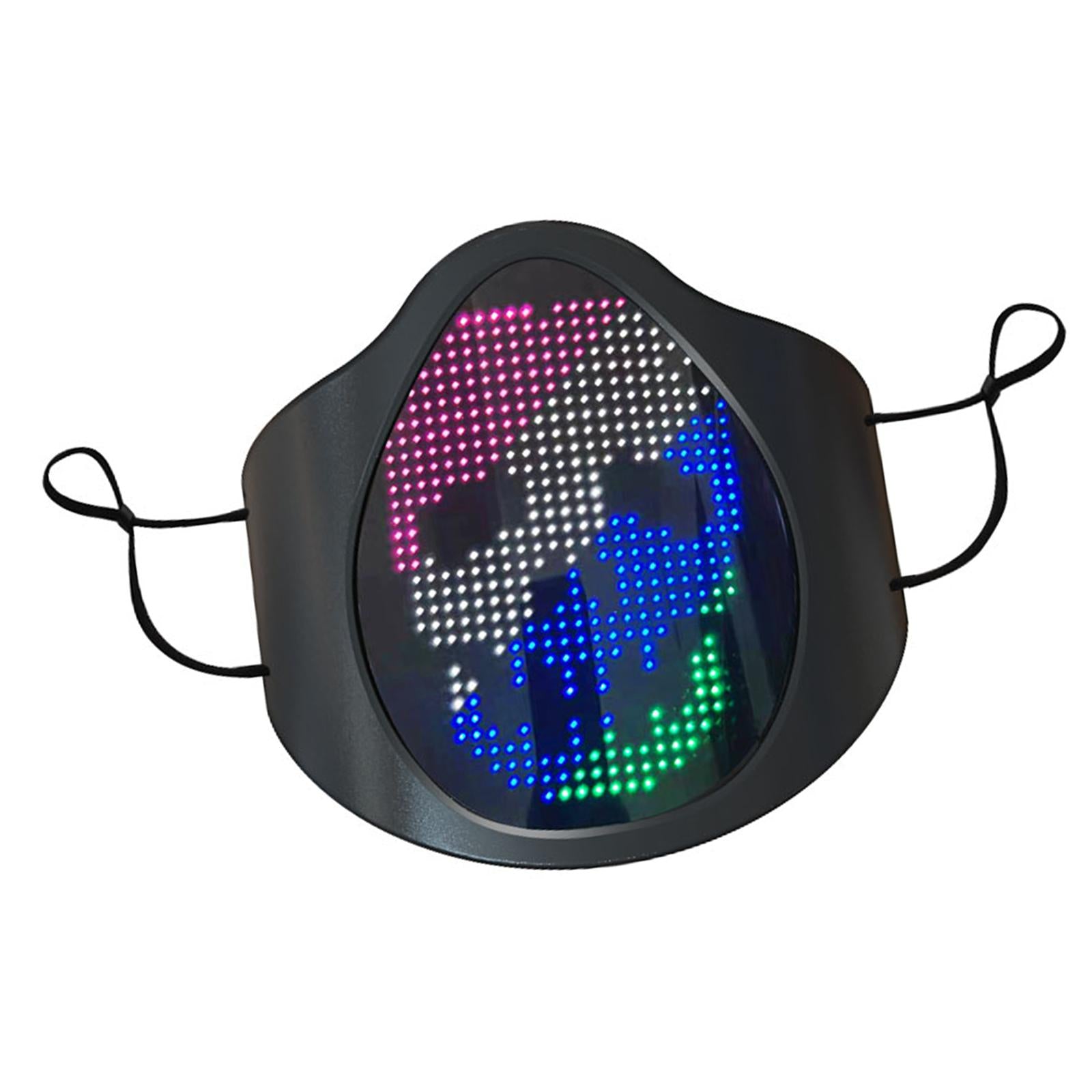 LED Luminous Face Mask USB Rechargeable Festival Party DIY Mask Multicolor