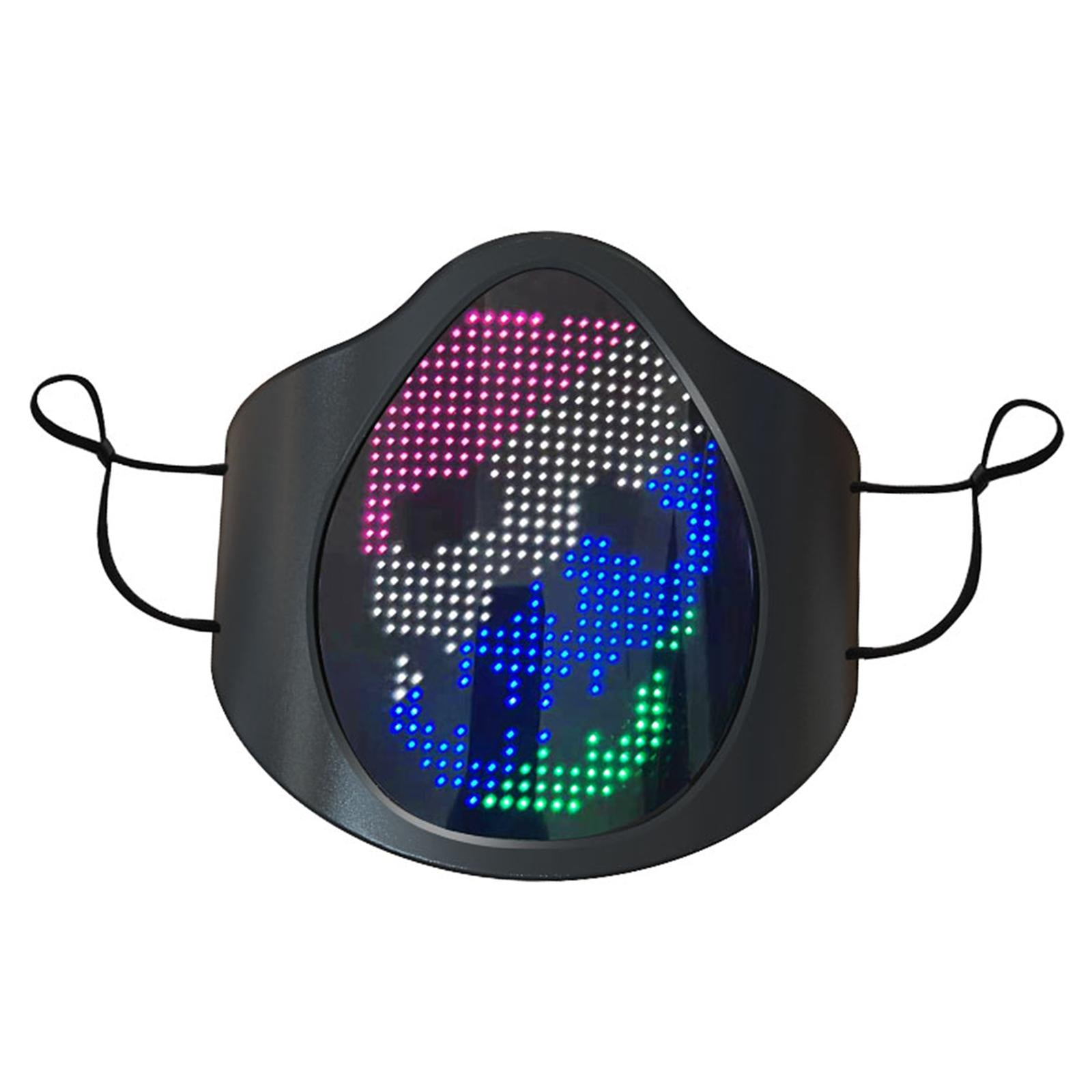 LED Luminous Face Mask USB Rechargeable Festival Party DIY Mask Multicolor