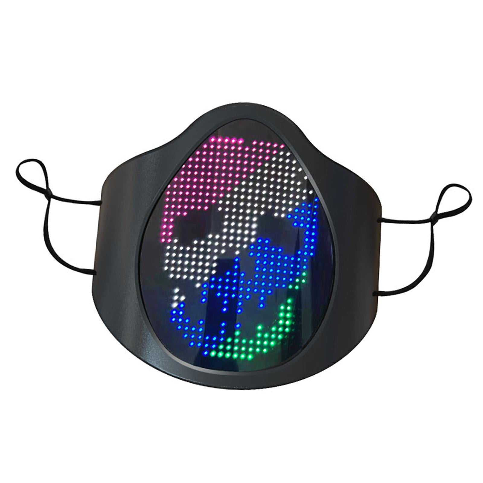 LED Luminous Face Mask USB Rechargeable Festival Party DIY Mask Multicolor