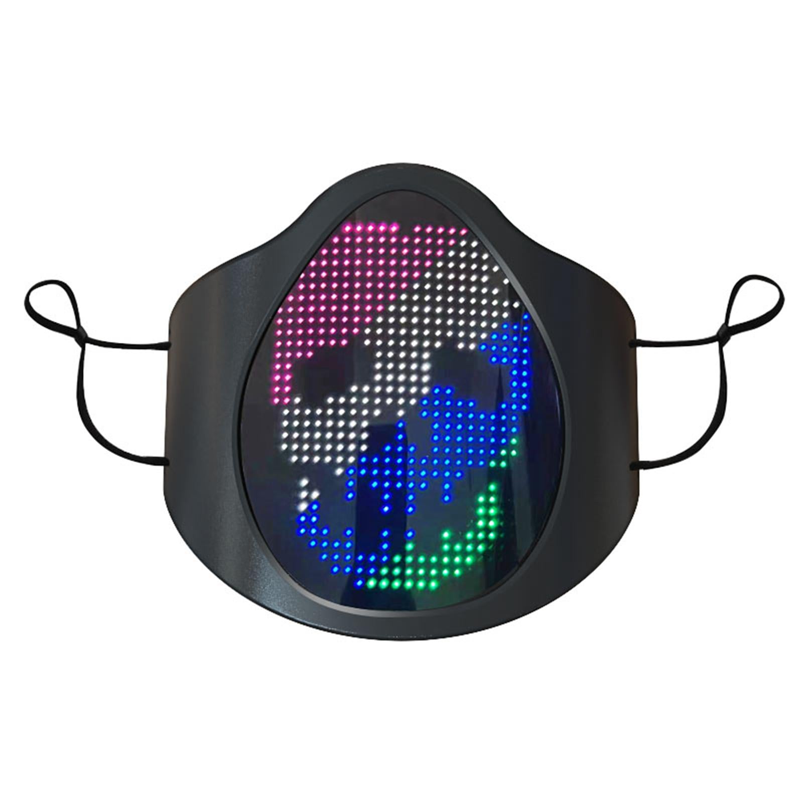 LED Luminous Face Mask USB Rechargeable Festival Party DIY Mask Multicolor