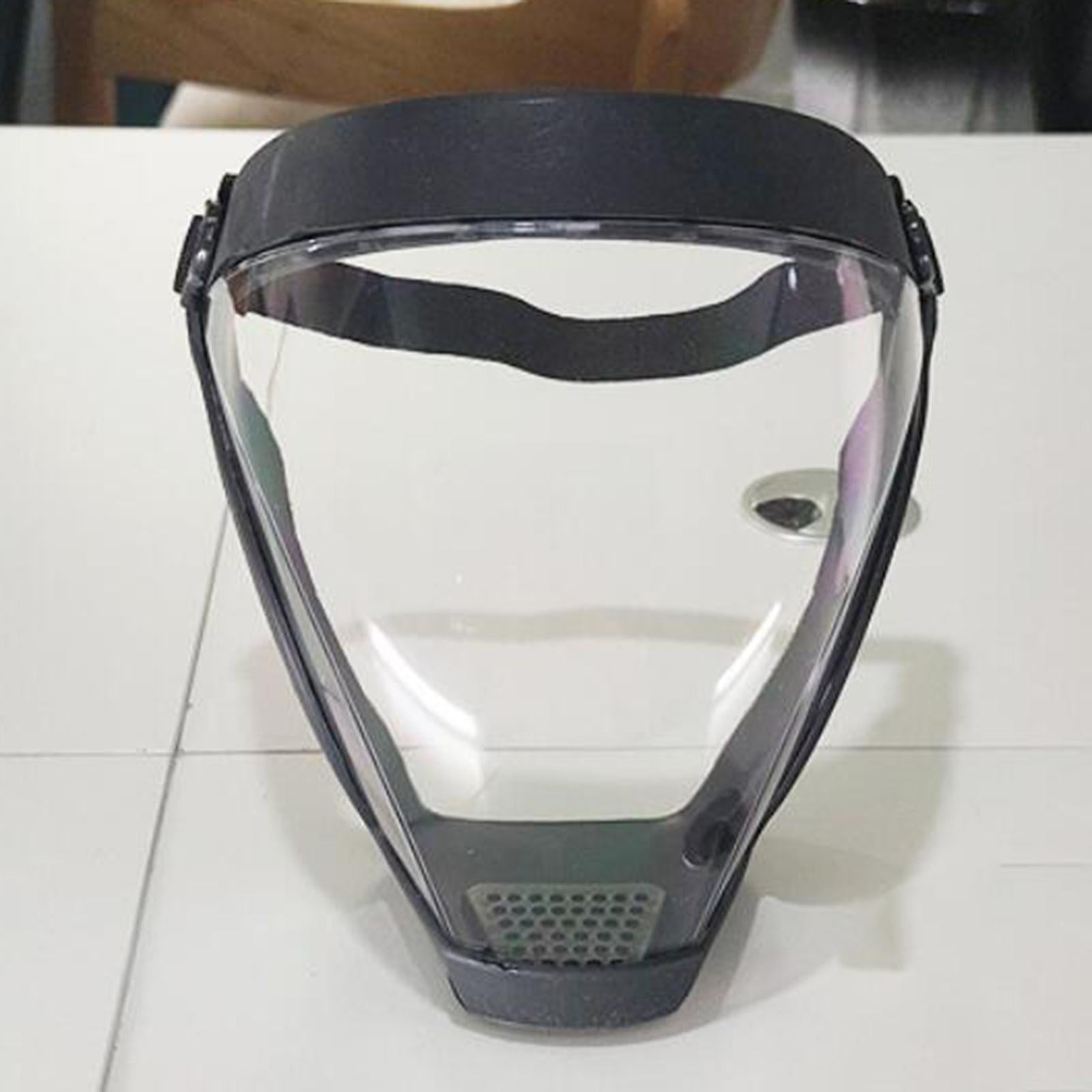 Clear Safety Full Face Shield Masks Visor Cover Anti Splash Edge Black