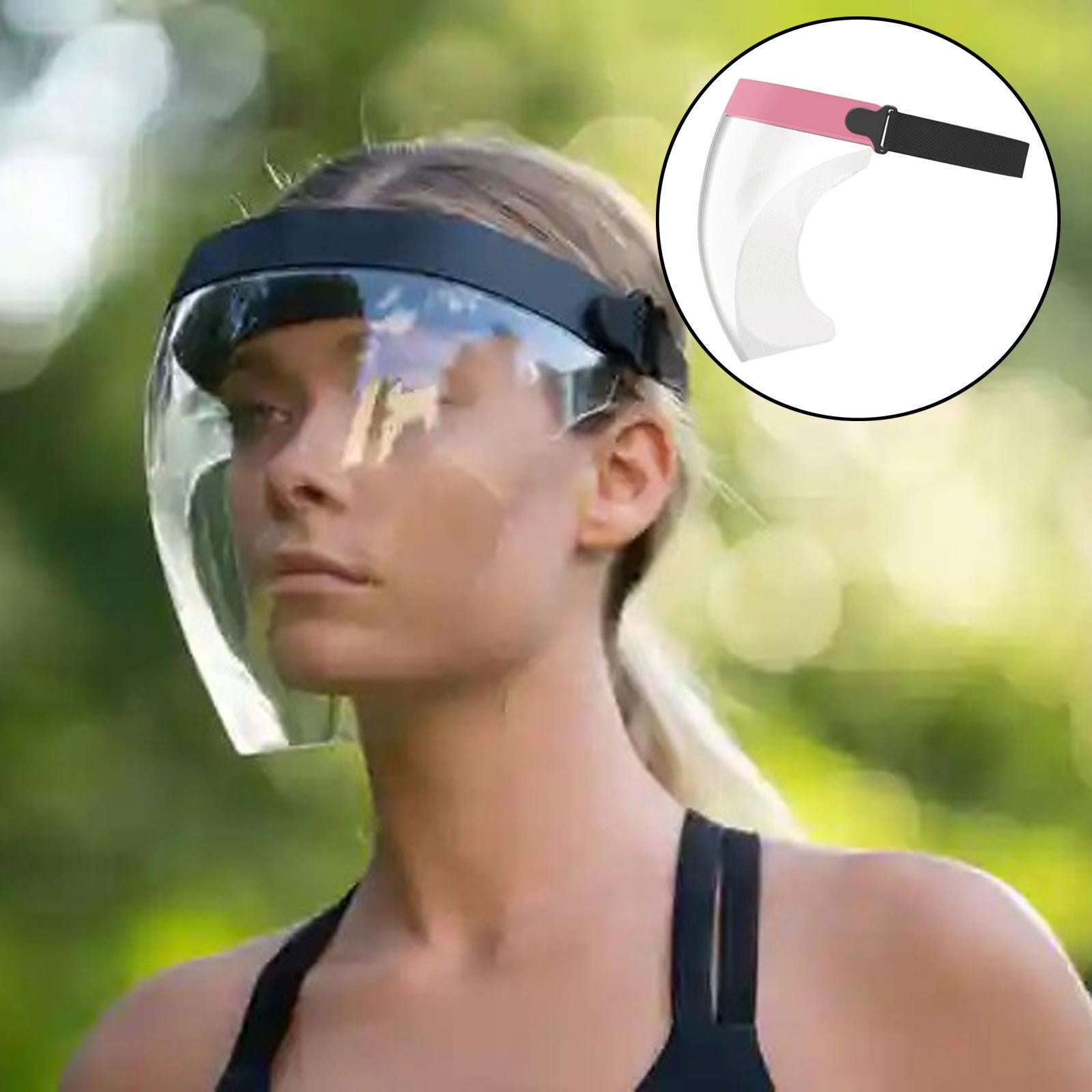 Clear Safety Full Face Shield Masks Visor Cover Anti Splash Pink