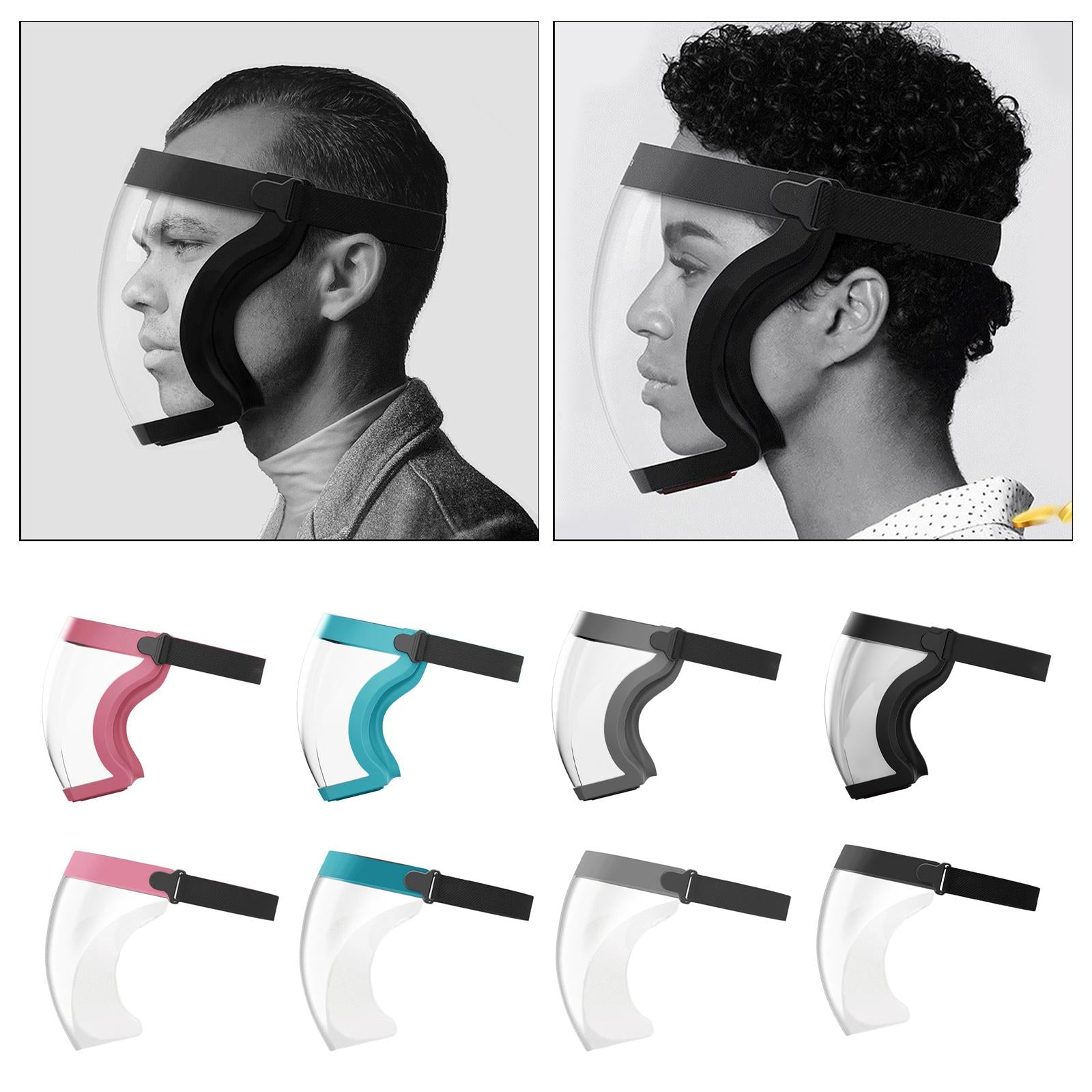 Clear Safety Anti-fog Full Face Shield Face Cover Anti Splash Edge Black