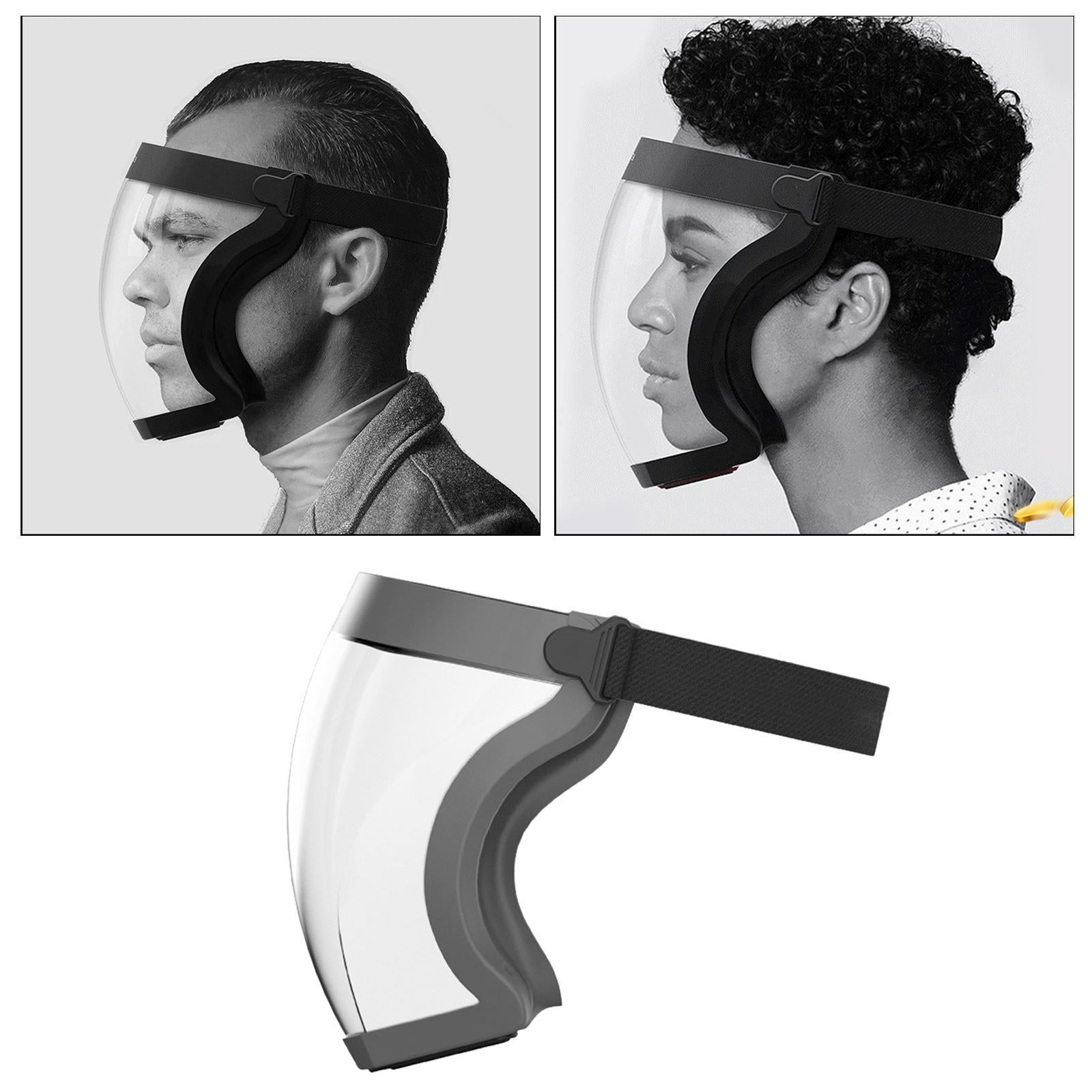 Clear Safety Anti-fog Full Face Shield Face Cover Anti Splash Edge Grey