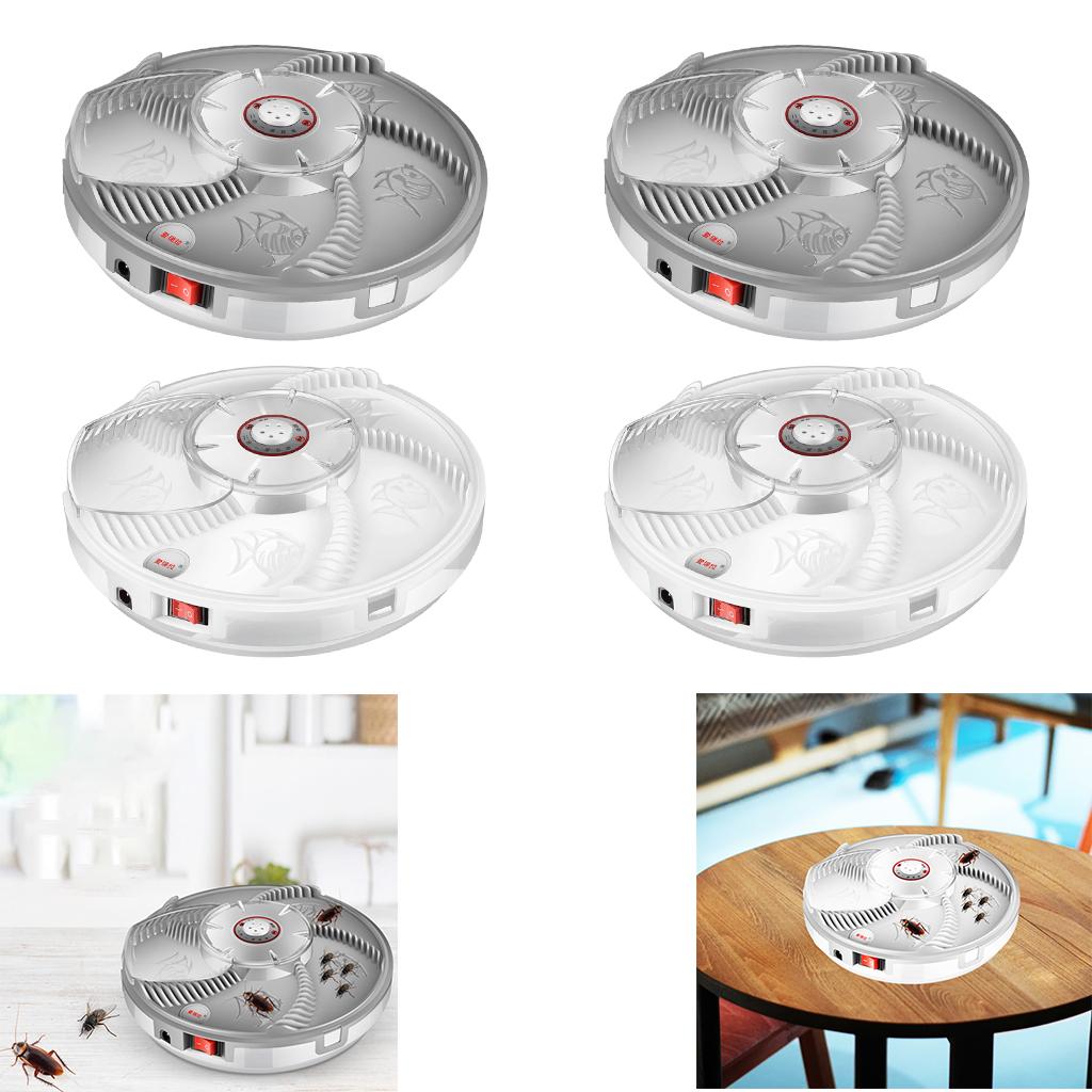 Electric Rotation Fly Trap Mosquito Flycatcher Repellents Gray USB Charging