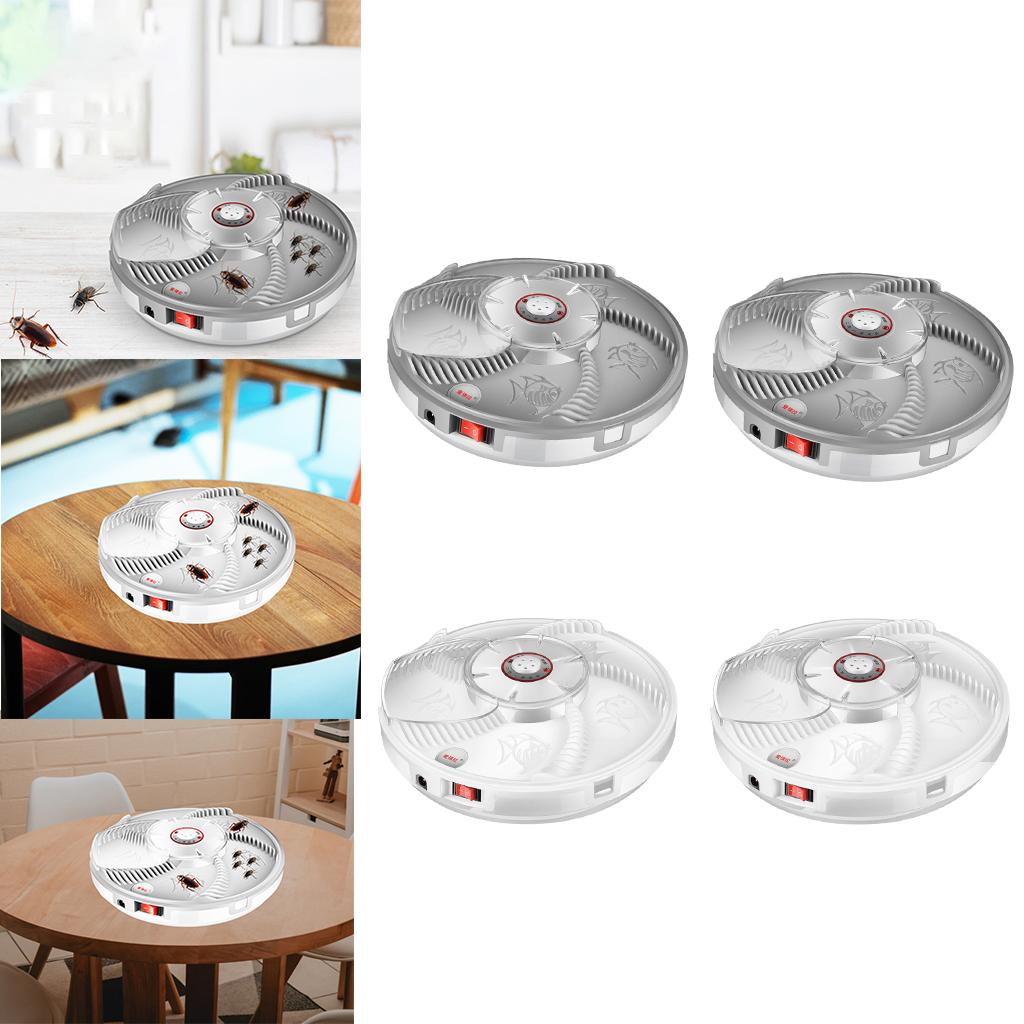 Electric Rotation Fly Trap Mosquito Flycatcher Repellents Gray USB Charging