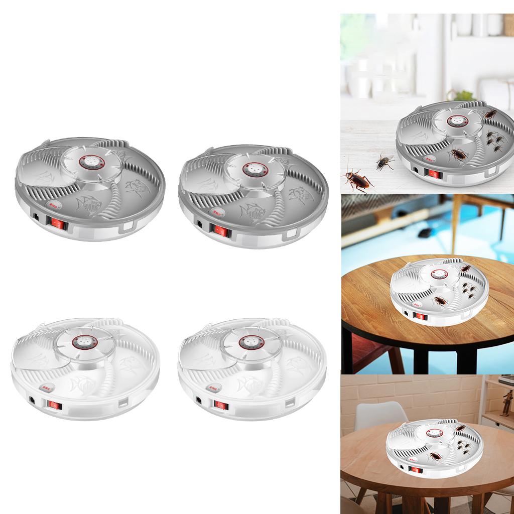 Electric Rotation Fly Trap Mosquito Flycatcher Repellents Gray USB Charging