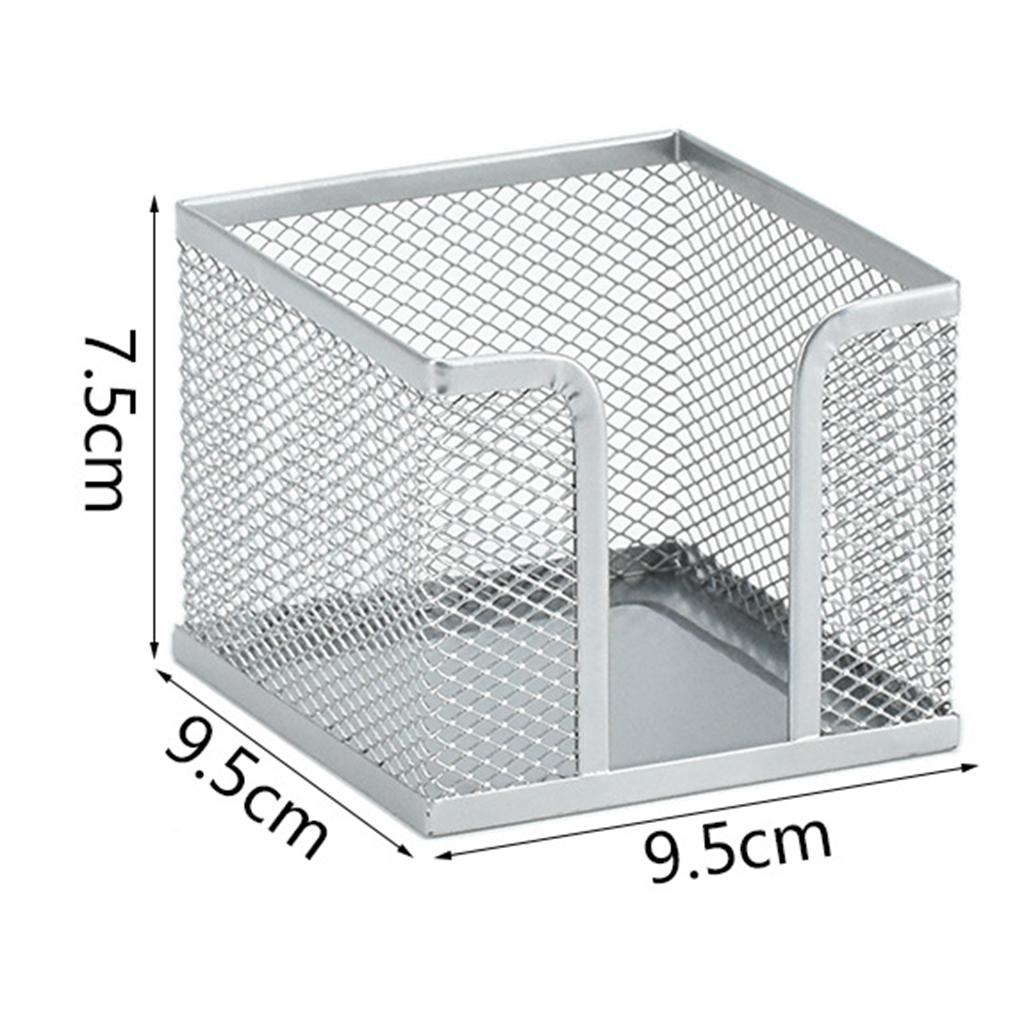 Office Metal Mesh Desk Organizer Pen Holder Sundries Container Home Supplies Square Silver