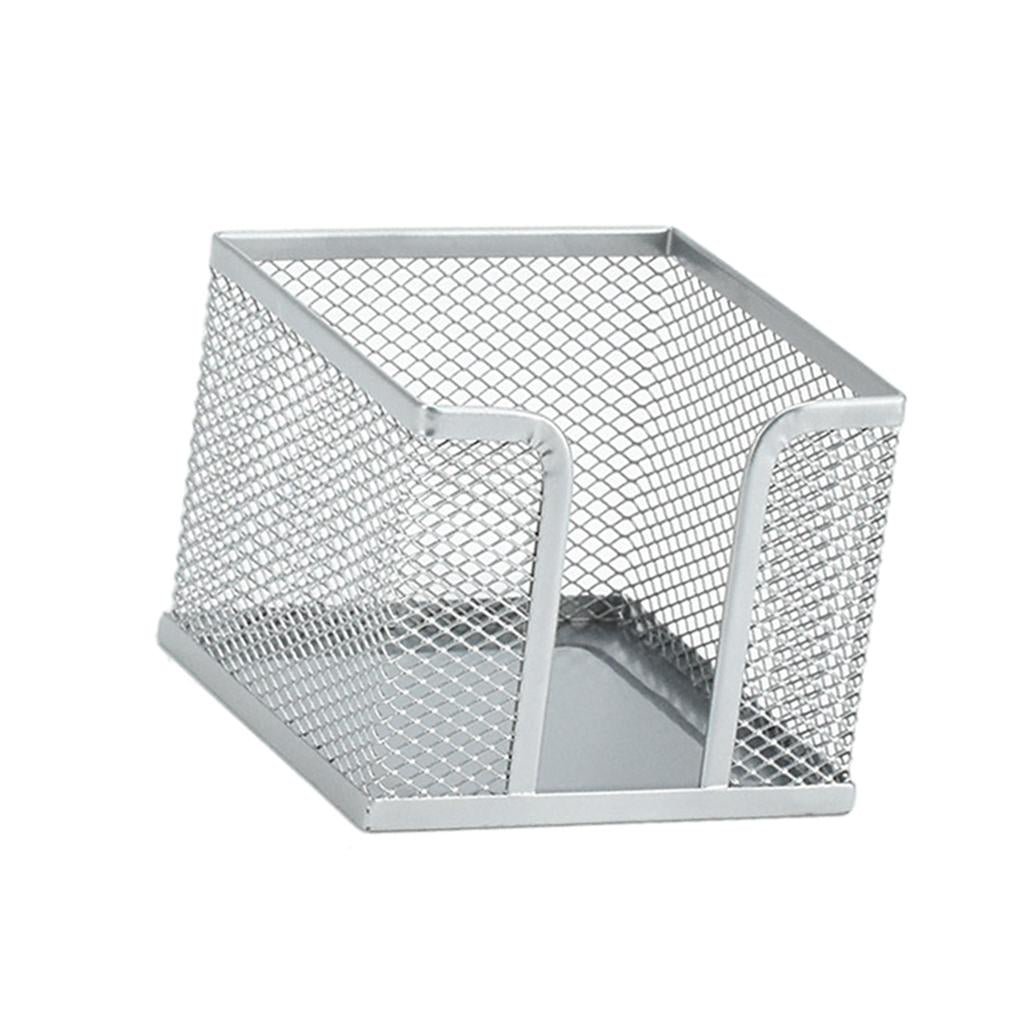 Office Metal Mesh Desk Organizer Pen Holder Sundries Container Home Supplies Square Silver