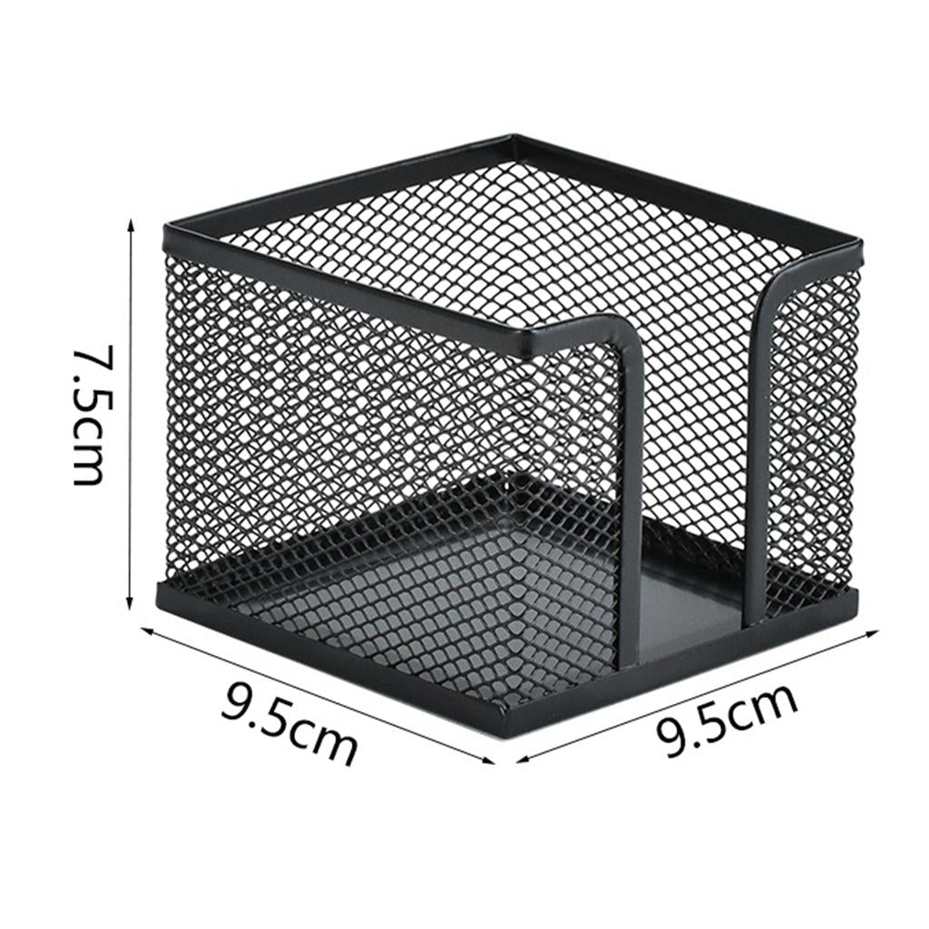 Office Metal Mesh Desk Organizer Pen Holder Sundries Container Home Supplies Square Black