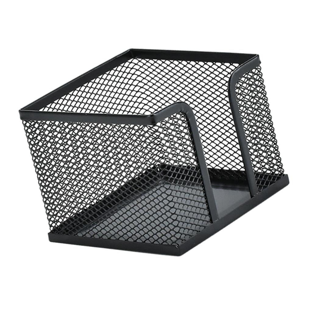 Office Metal Mesh Desk Organizer Pen Holder Sundries Container Home Supplies Square Black