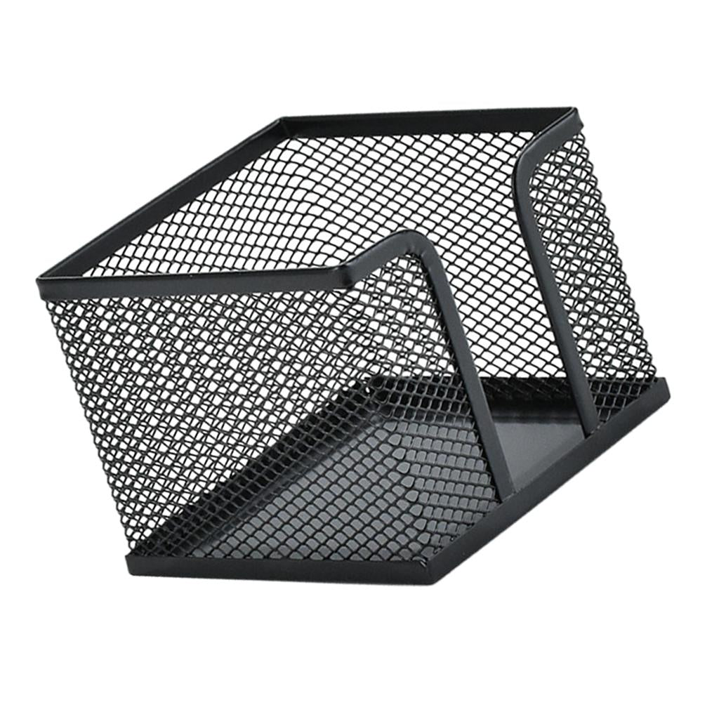 Office Metal Mesh Desk Organizer Pen Holder Sundries Container Home Supplies Square Black