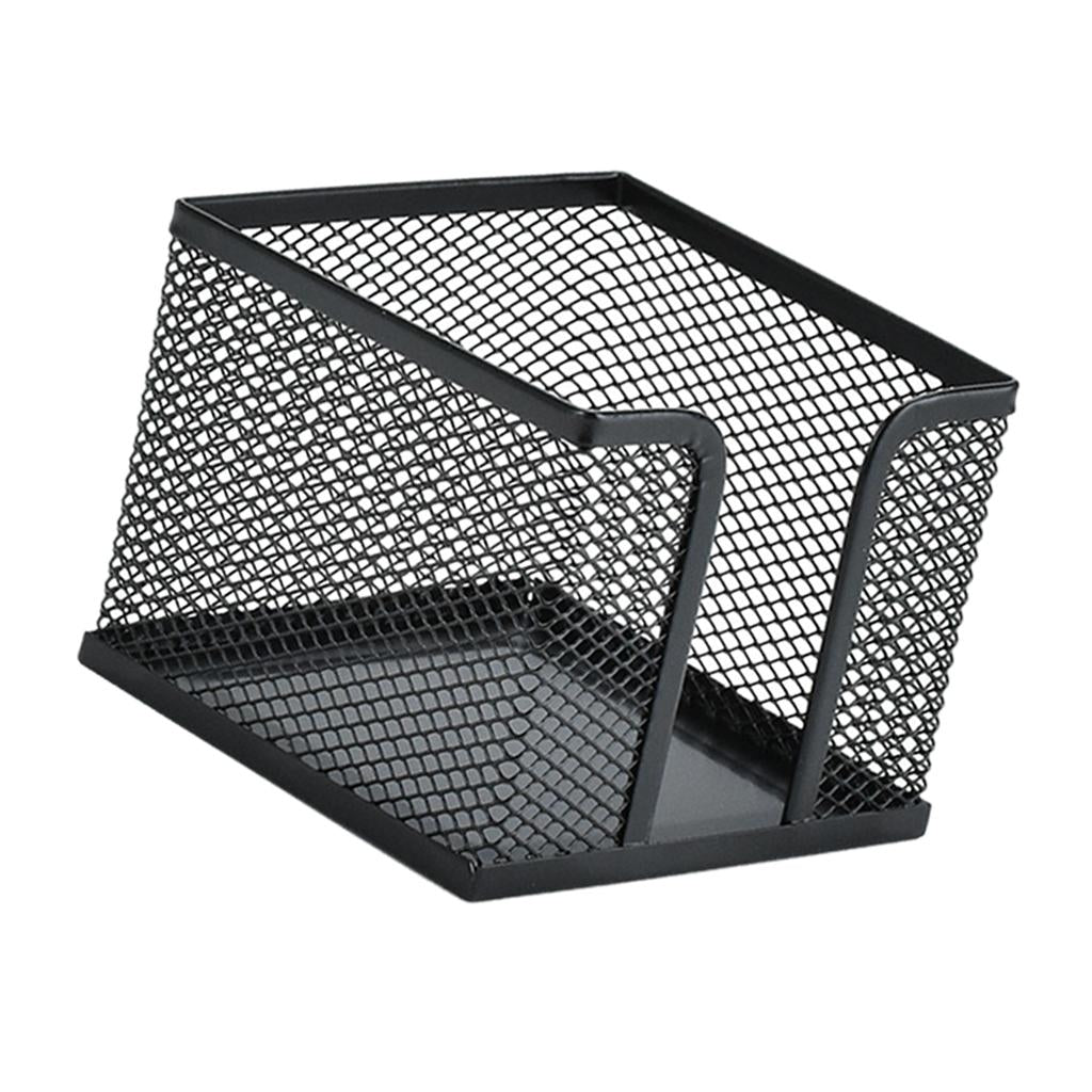 Office Metal Mesh Desk Organizer Pen Holder Sundries Container Home Supplies Square Black