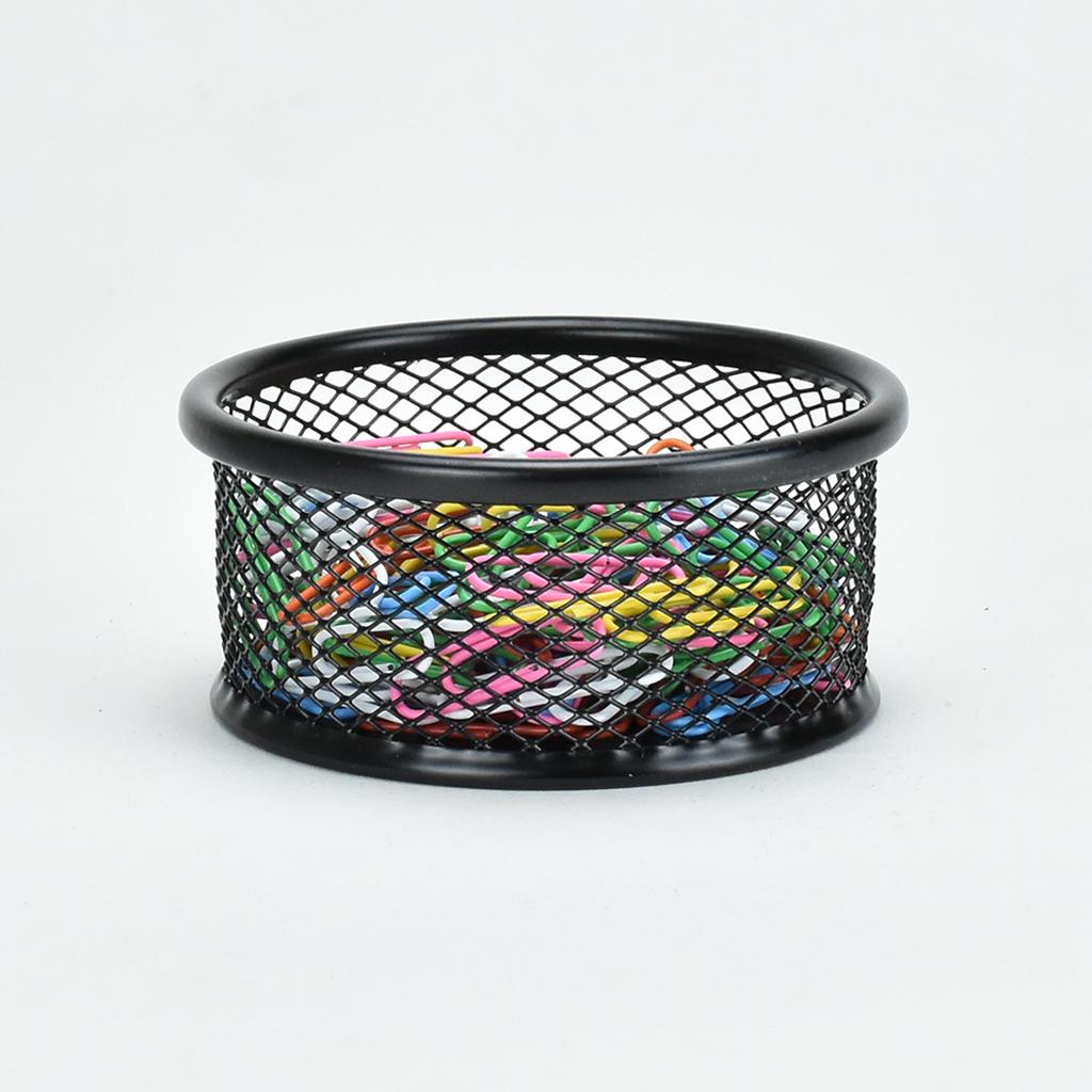Office Metal Mesh Desk Organizer Pen Holder Sundries Container Home Supplies Black