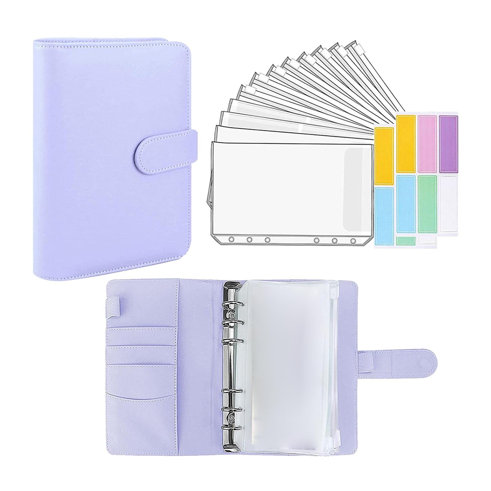 Notebook Binder with Binder Zipper Pockets for Home Office  Purple