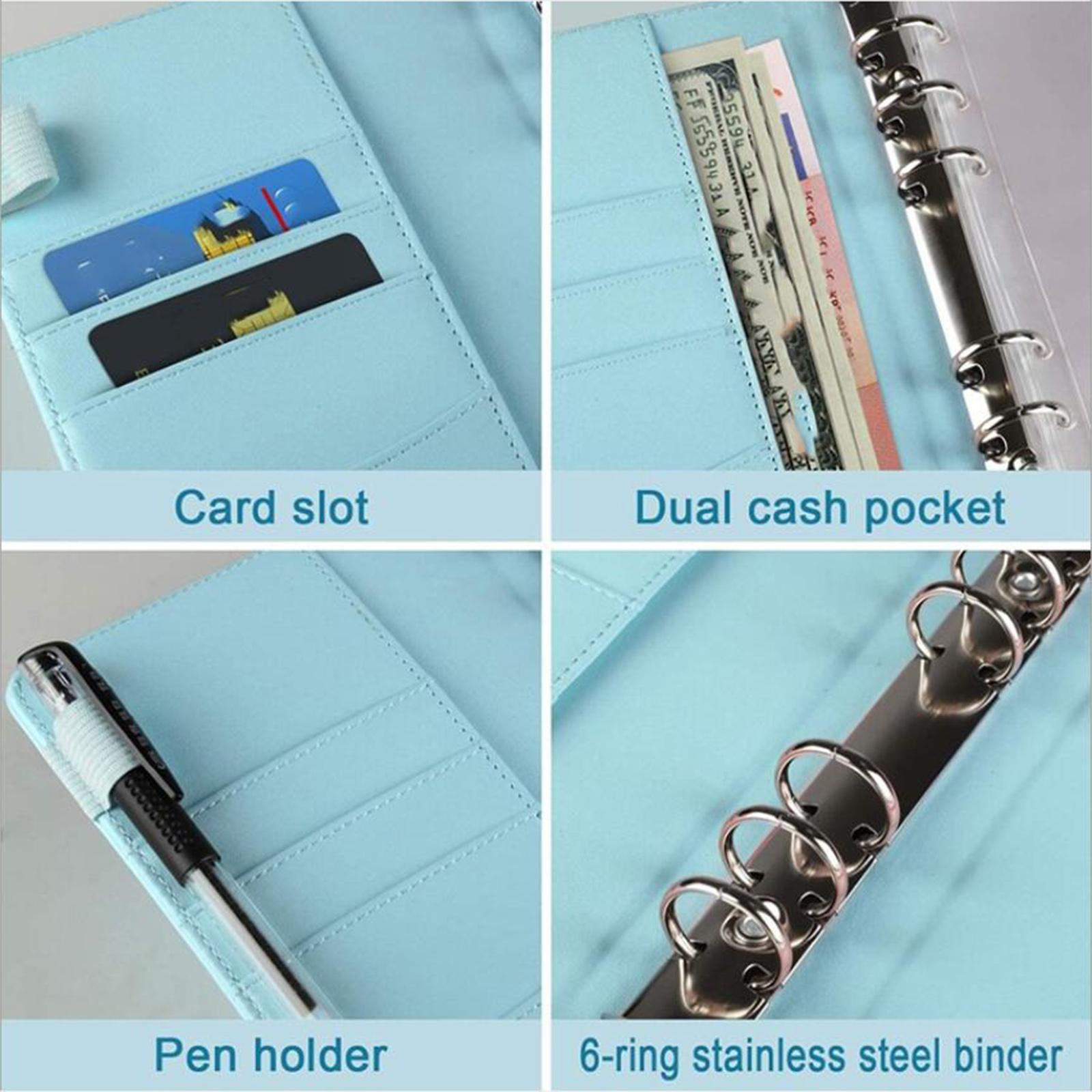 Notebook Binder with Binder Zipper Pockets for Home Office  Pink
