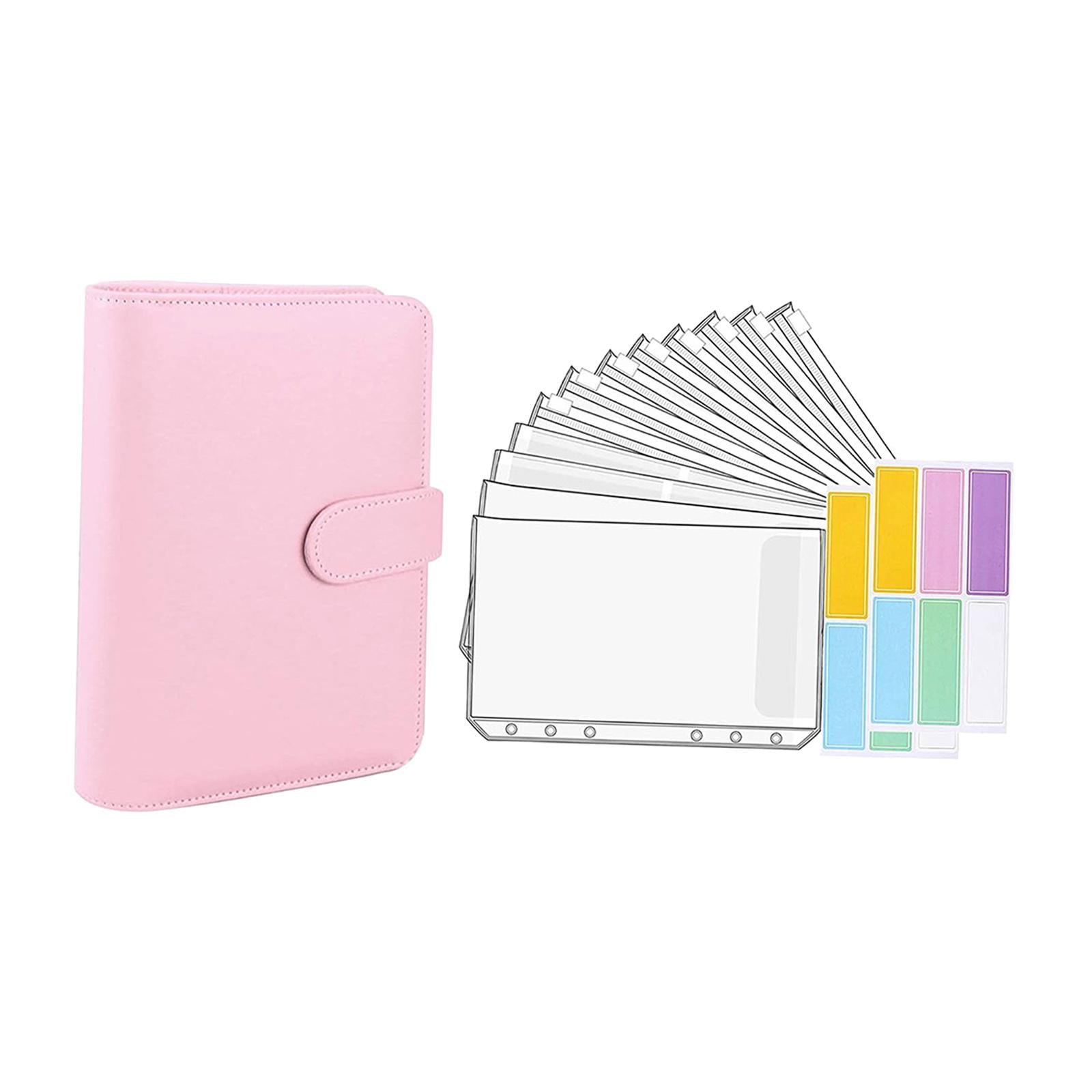 Notebook Binder with Binder Zipper Pockets for Home Office  Pink