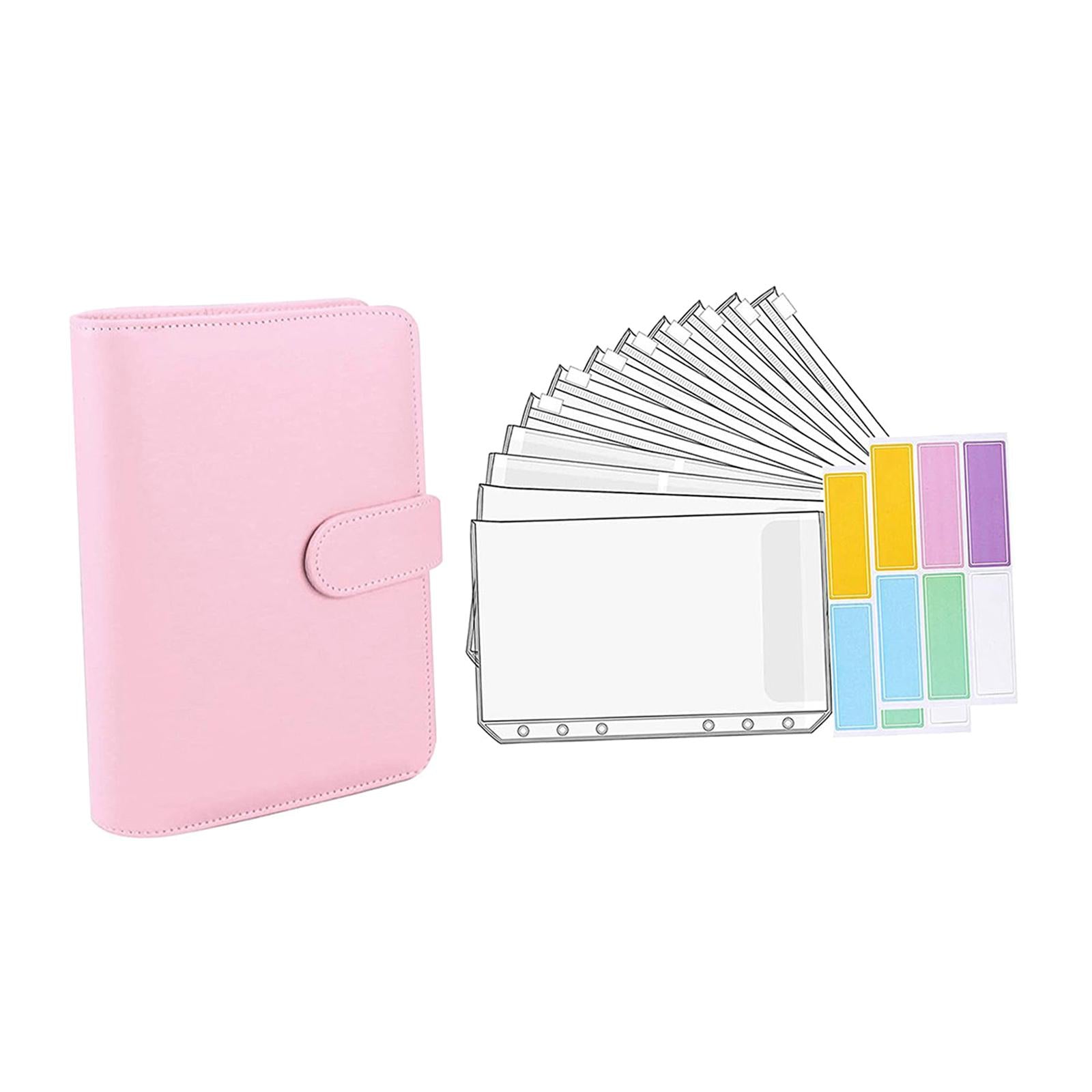 Notebook Binder with Binder Zipper Pockets for Home Office  Pink