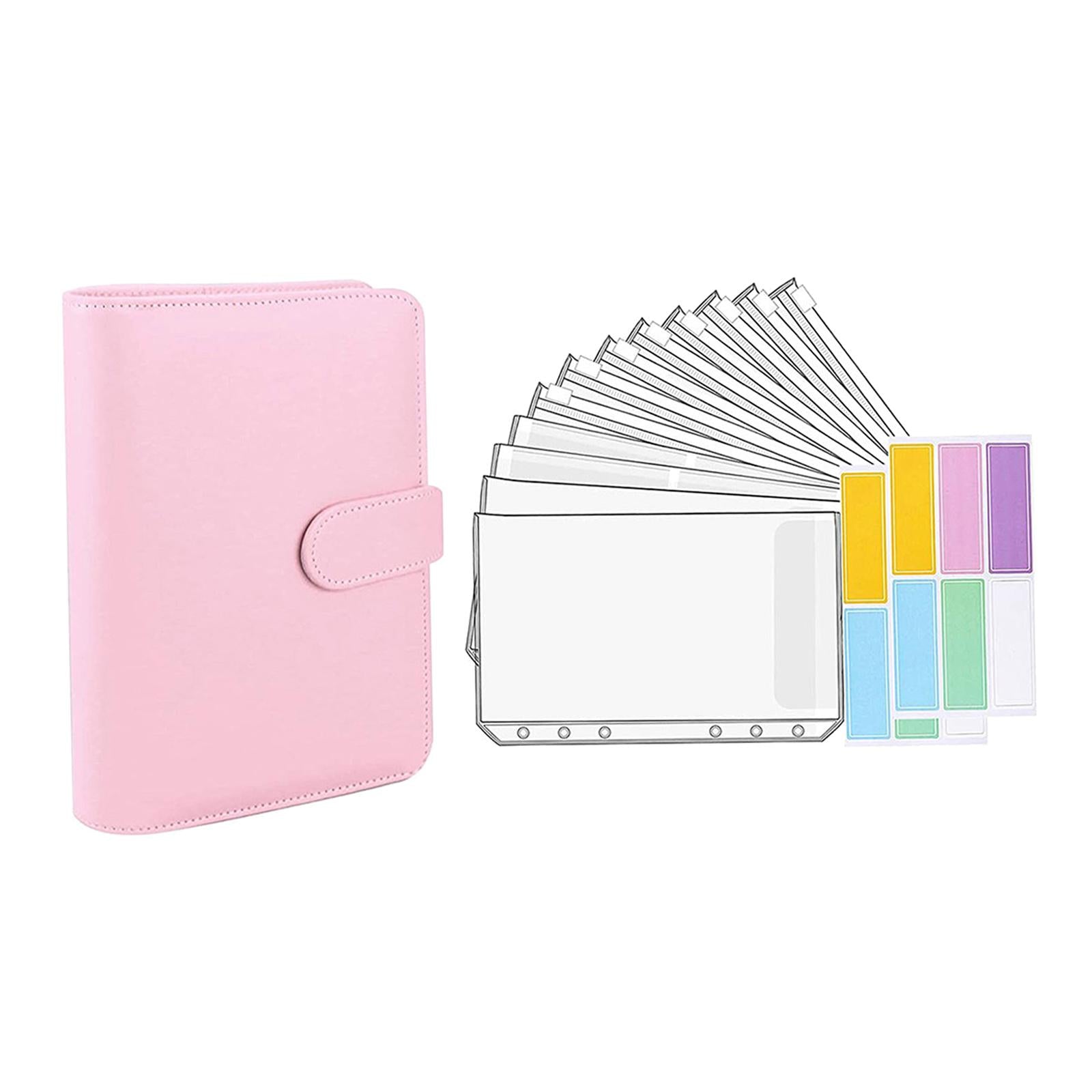 Notebook Binder with Binder Zipper Pockets for Home Office  Pink
