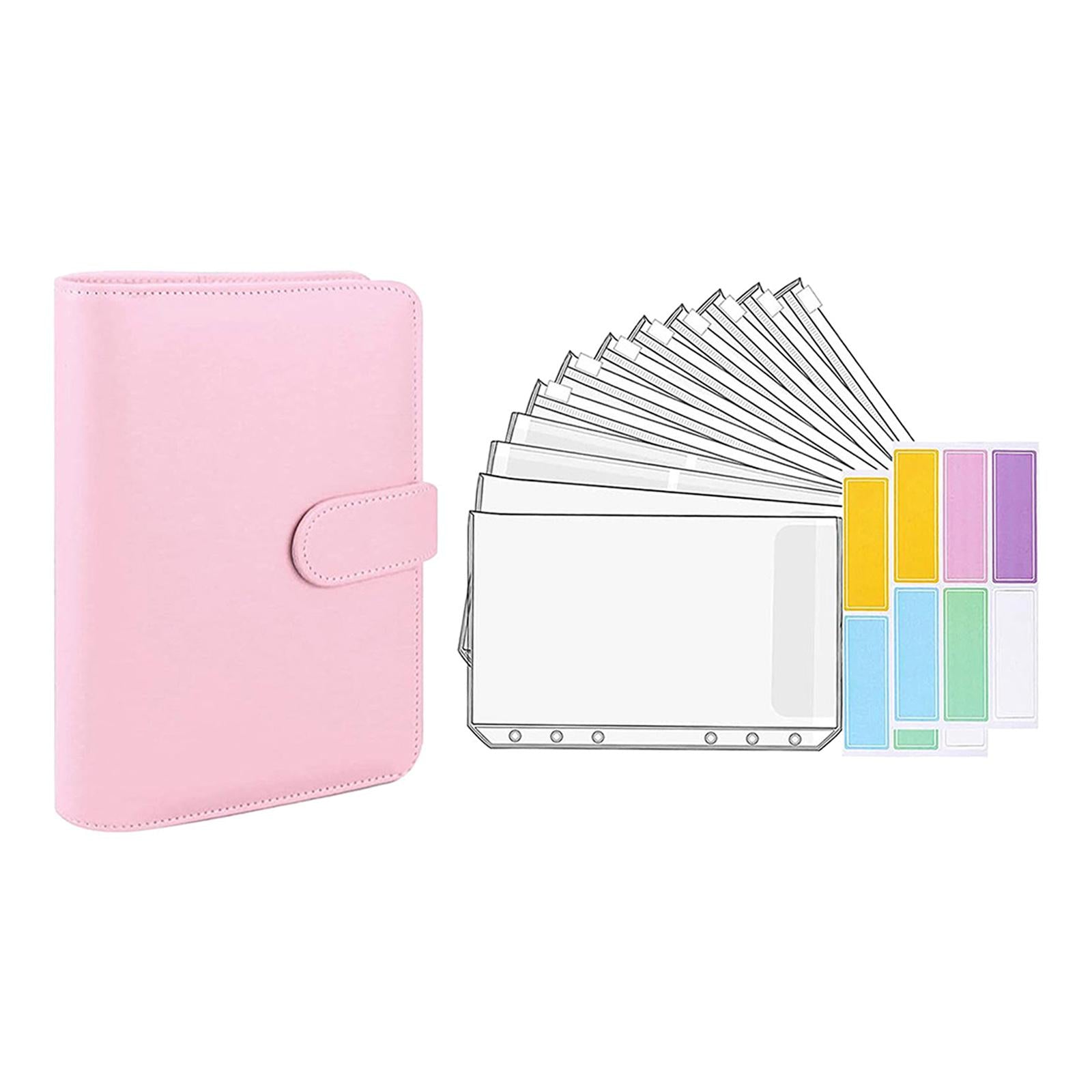 Notebook Binder with Binder Zipper Pockets for Home Office  Pink