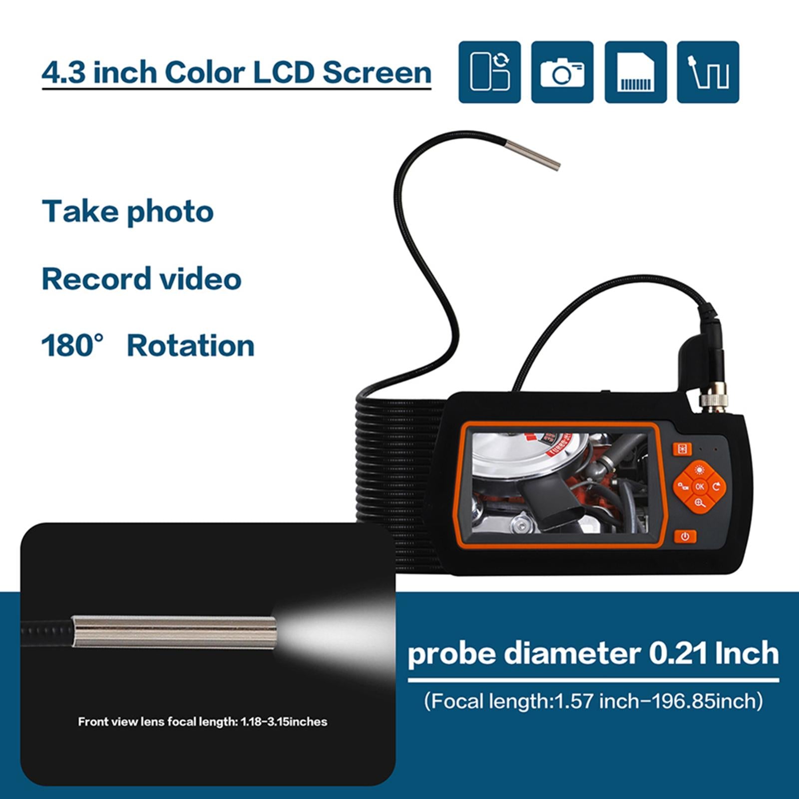 10m 20m Industrial Endoscope, Inspection Camera for Industrial Pipe Sewer HD 5.5mmX1m Twin Lens